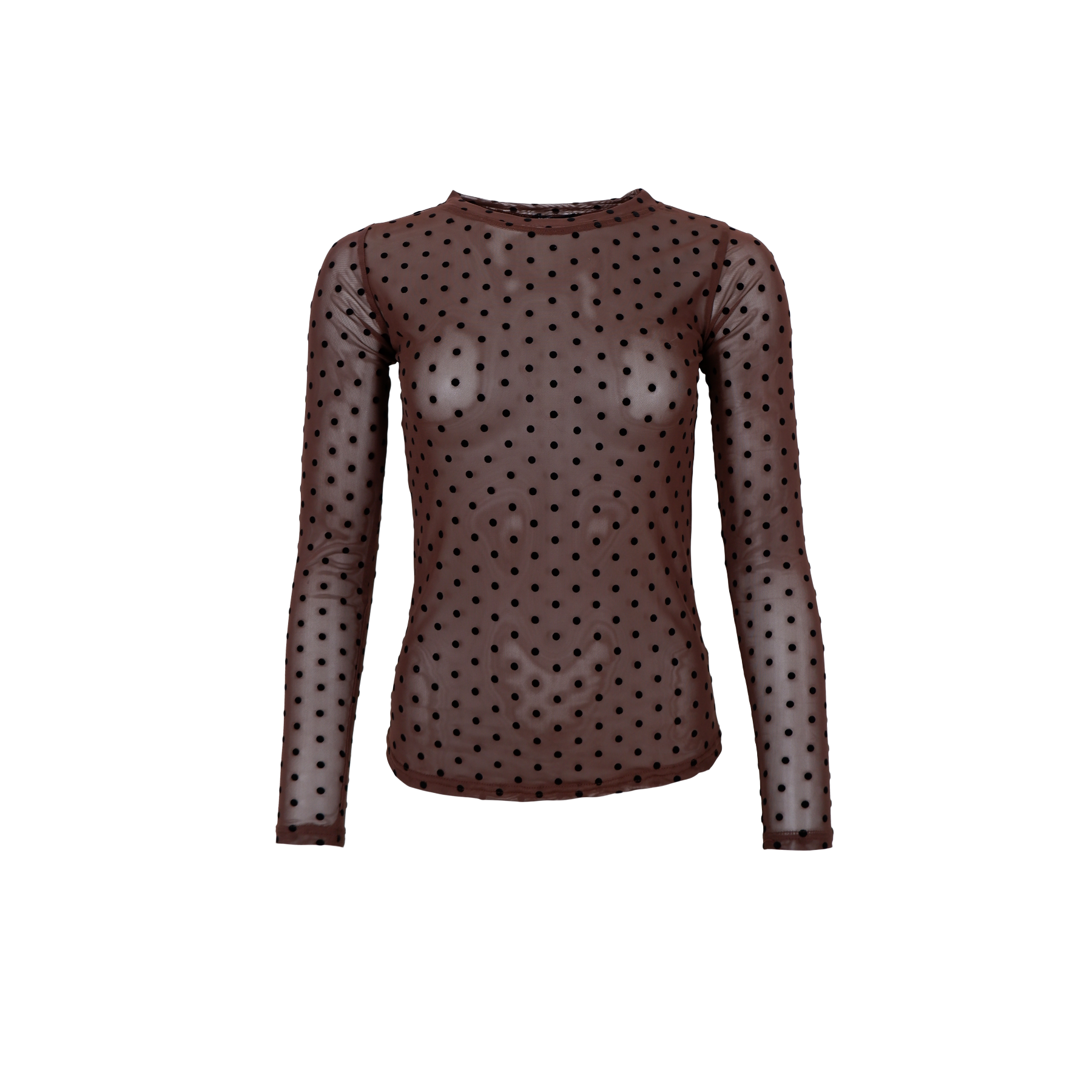 Black Colour Bluse - BcJennie Dotted Mesh Bluse i Coffee