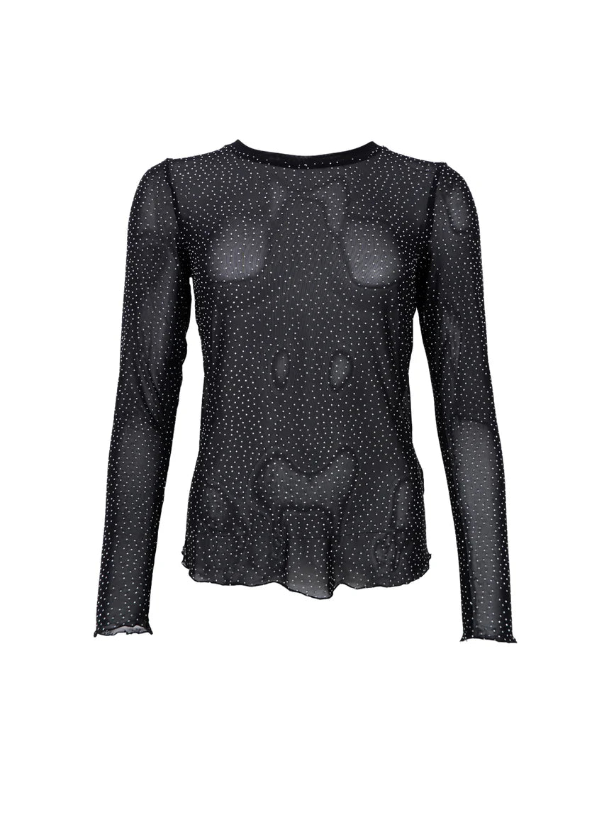 Black Colour Bluse - BcAlexis Mesh Bluse med Similisten i Sort