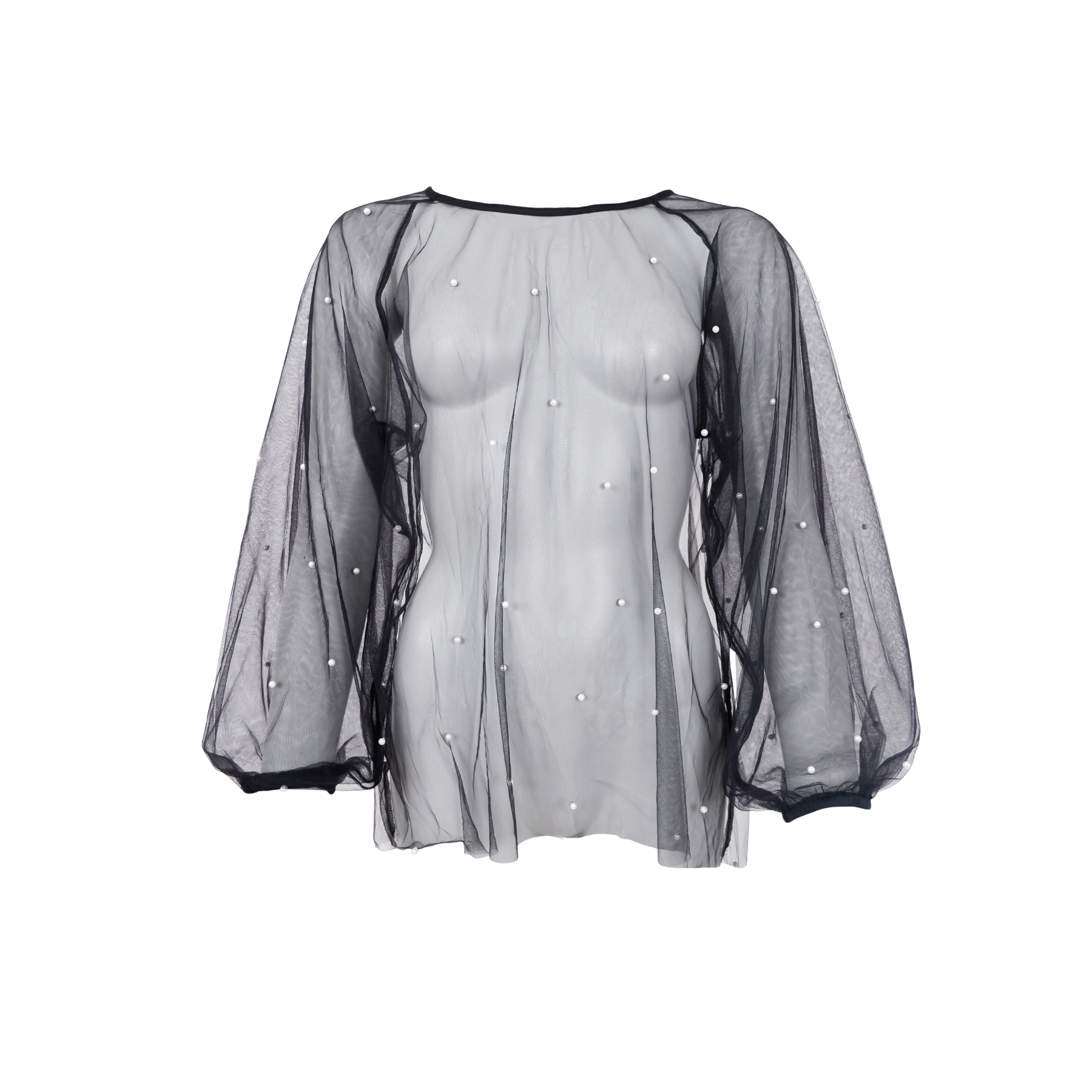 Black Colour Bluse - BcPerla Mesh Bluse i Sort