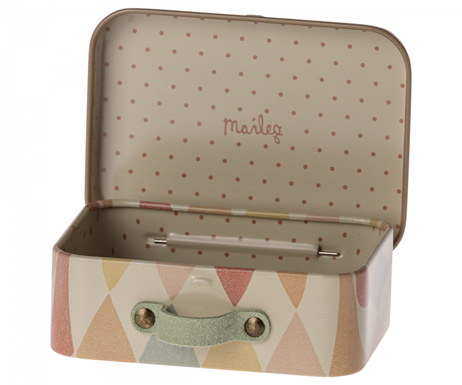 Maileg Mus - Micro Kuffert i Harlequin