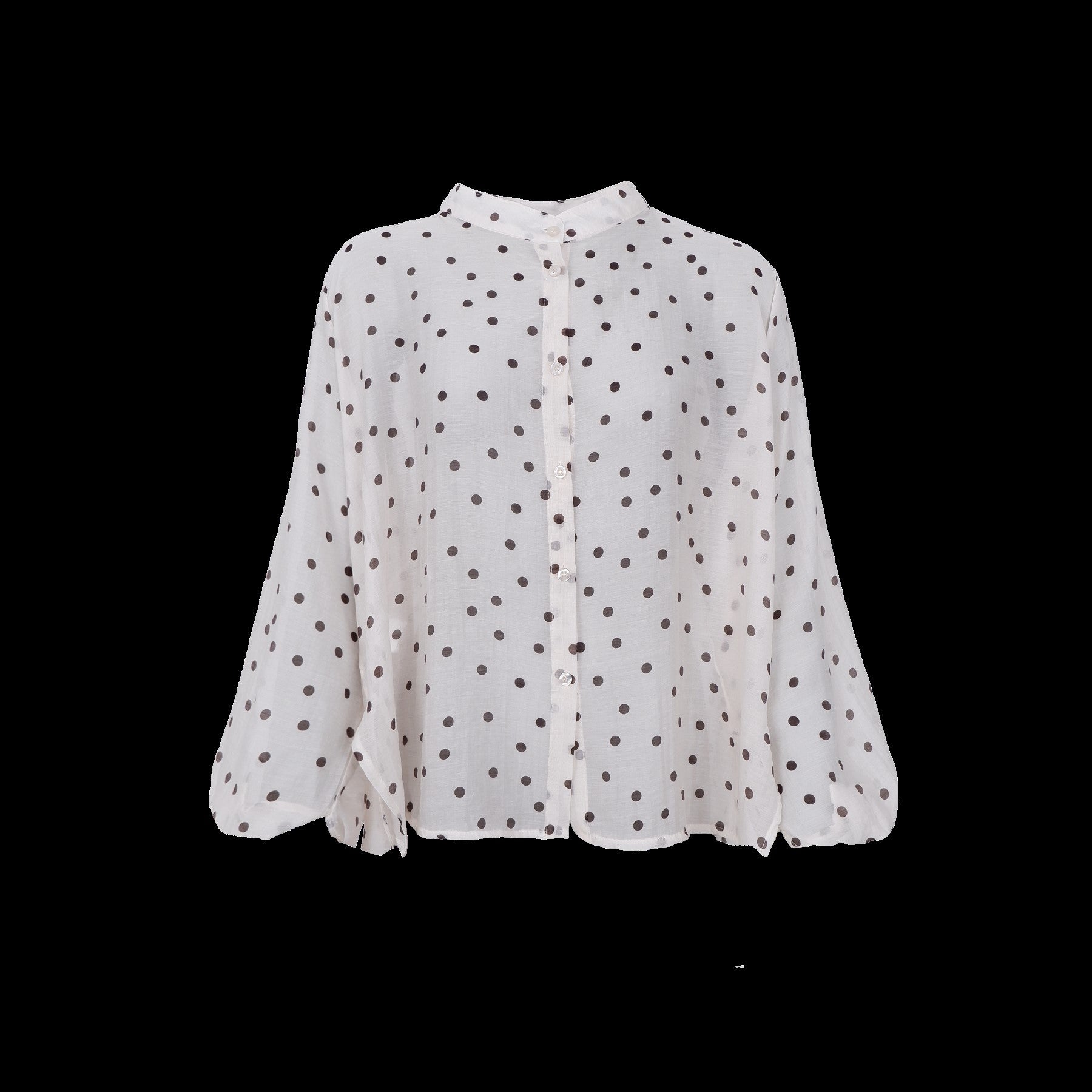 Black Colour Bluse - BcAmila Bluse i Off-White Brown-Dots