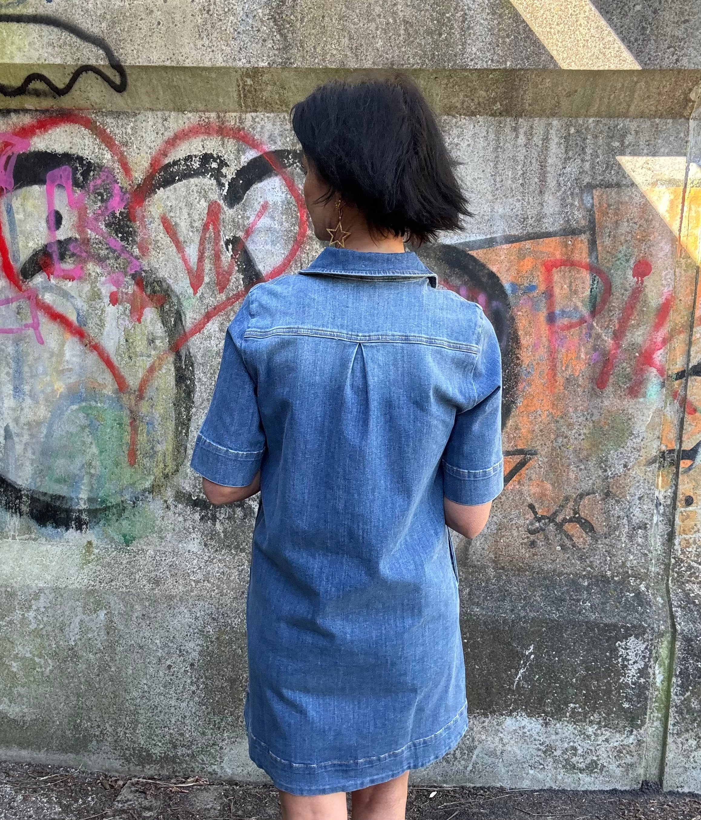 Nümph Kjole - NuParis Denim Kjole i Light Blue Denim