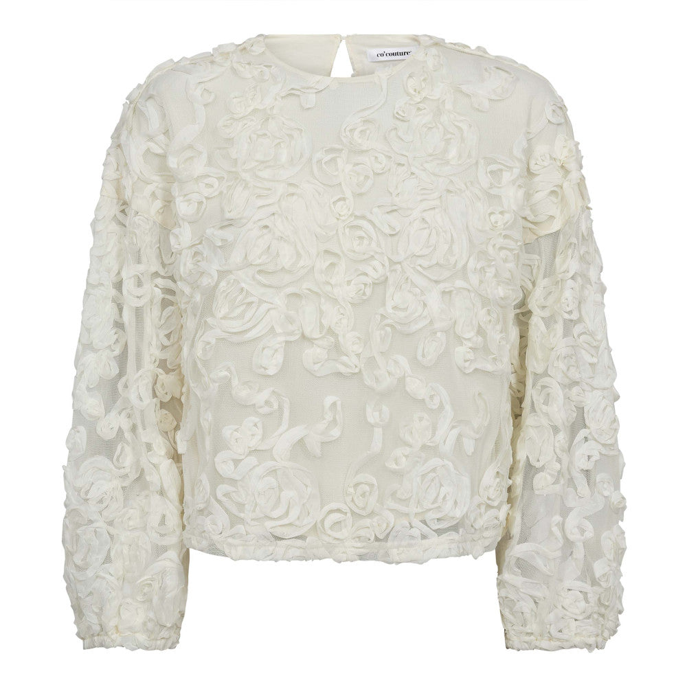 Co´Couture Bluse - TessyCC Flower Bluse i Off White