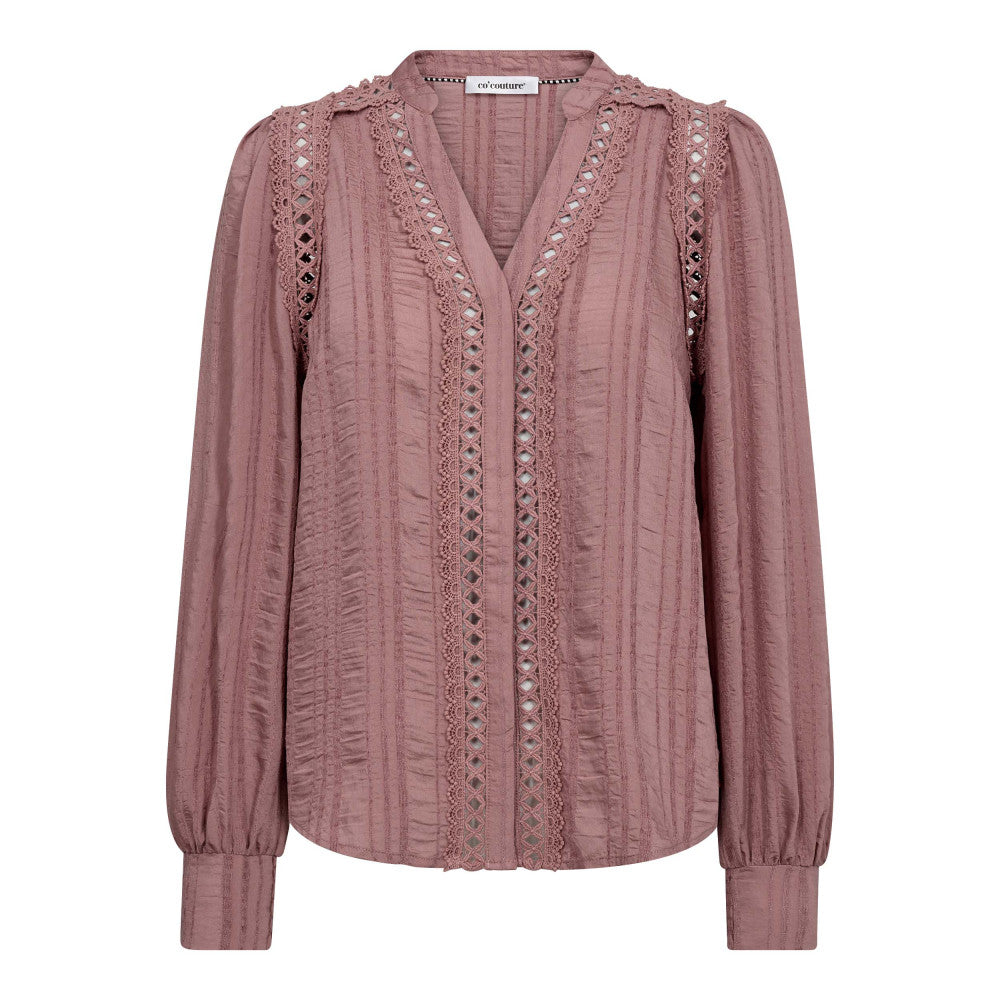 Co´Couture Skjorte - KesiCC Lace V-Skjorte i Old Rose