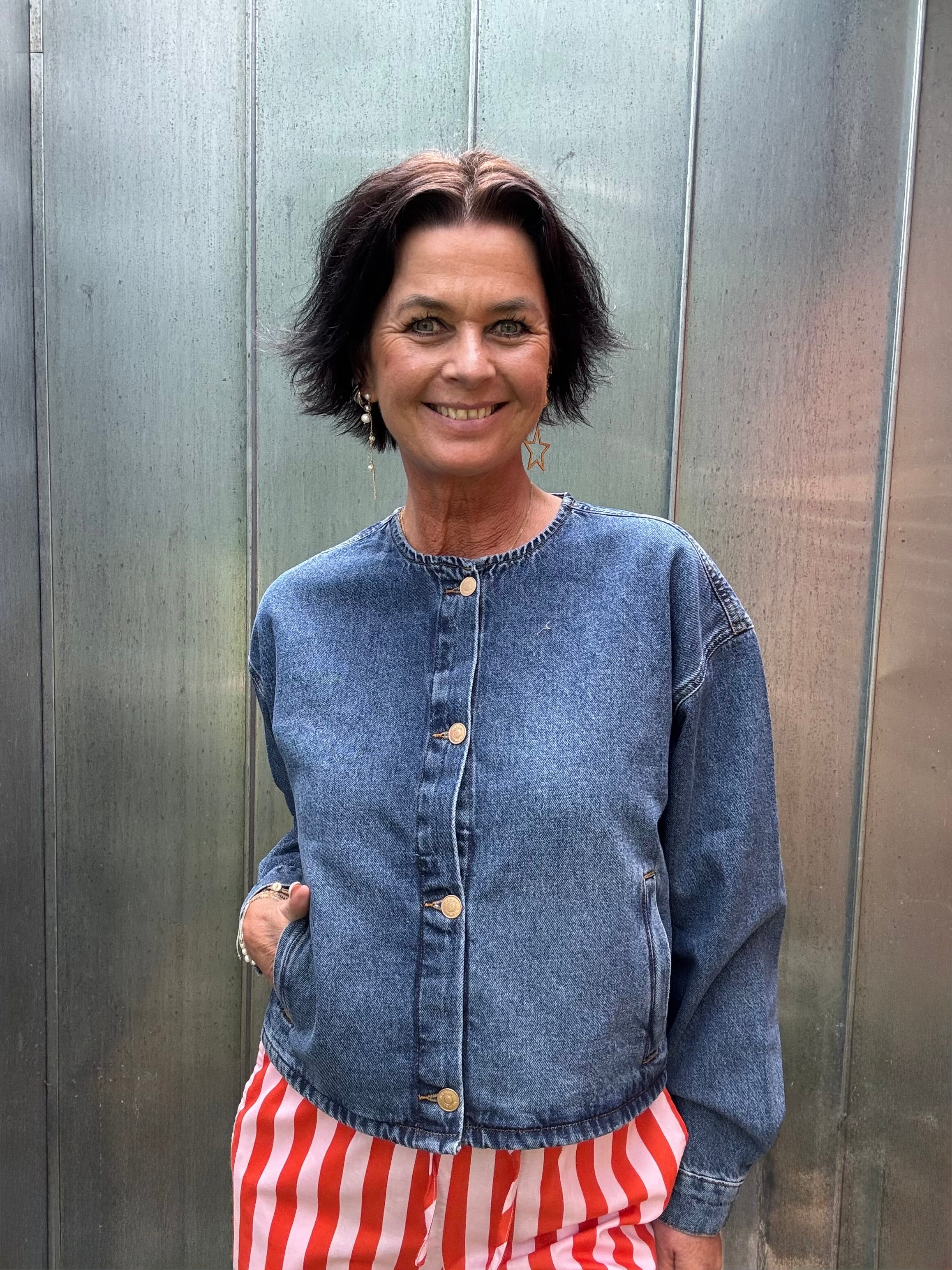 Nümph Jakke - NuCuba Denim Jakke i Classic Blue Denim