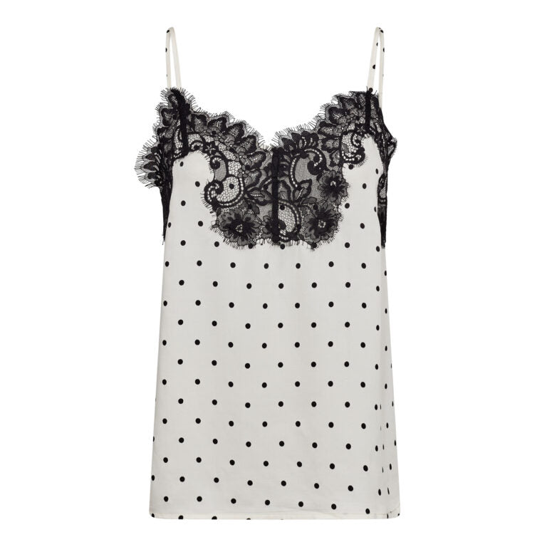 Co´Couture Top - AmeliCC Dot Lace Top i Off-white