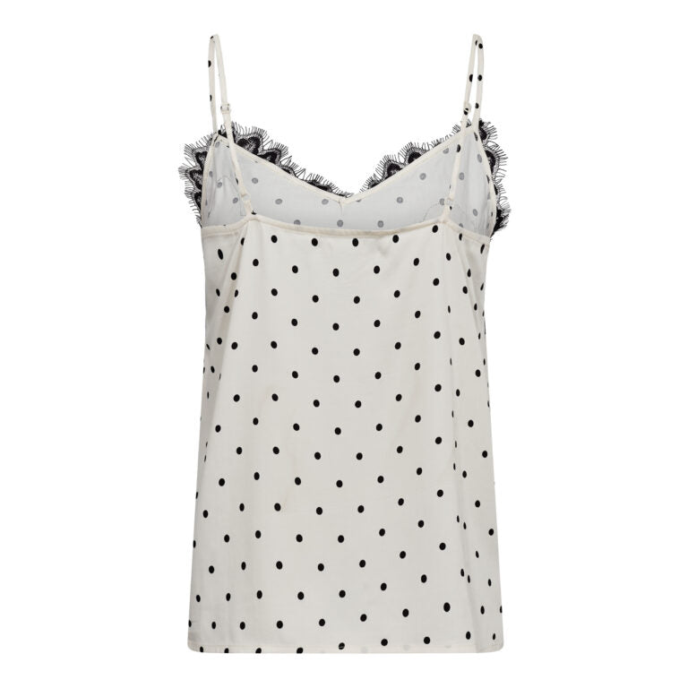 Co´Couture Top - AmeliCC Dot Lace Top i Off-white