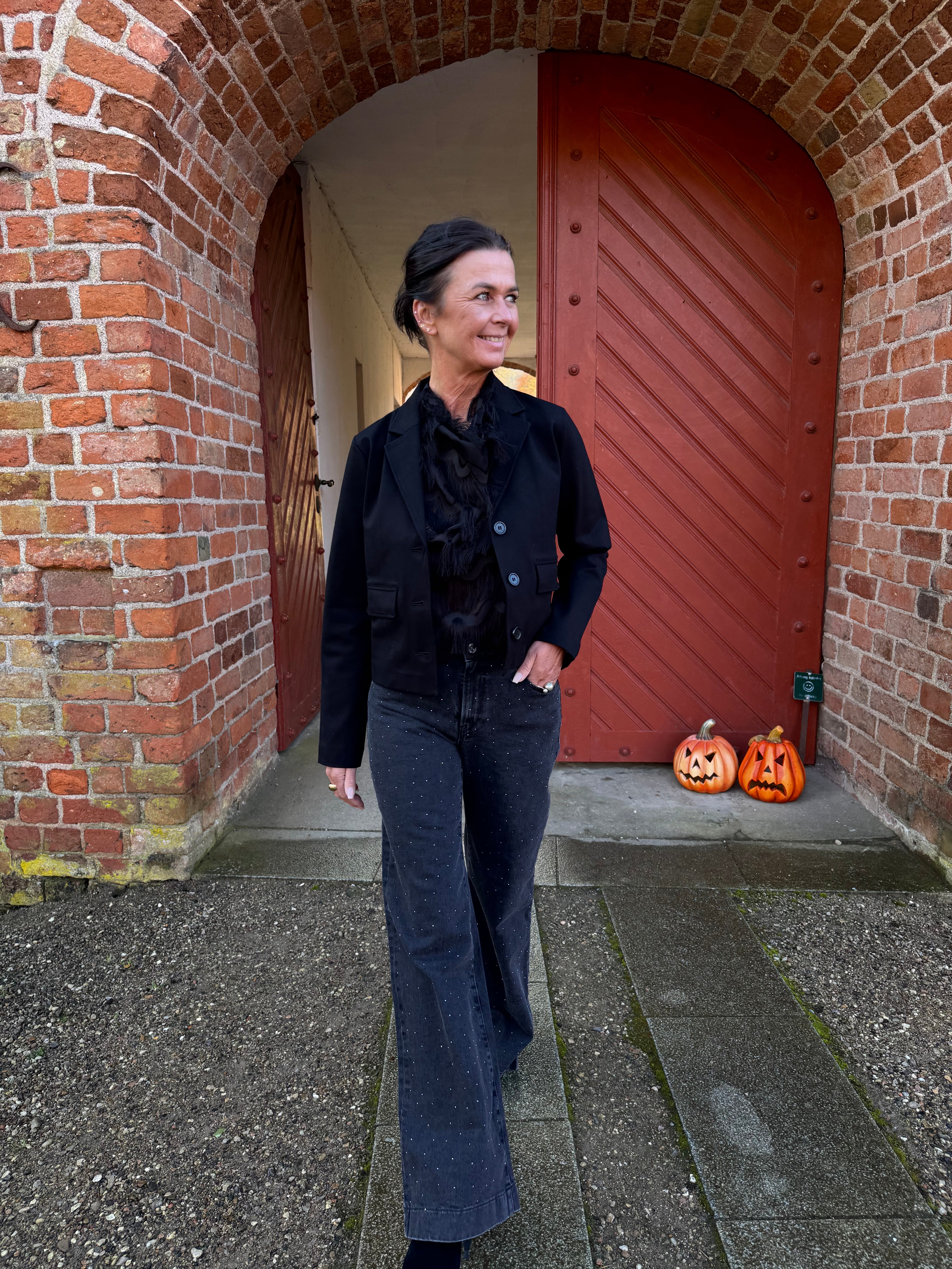 Garcia Jeans - 9115 Celia Wide Fit Jeans i Dark Used Med Similisten