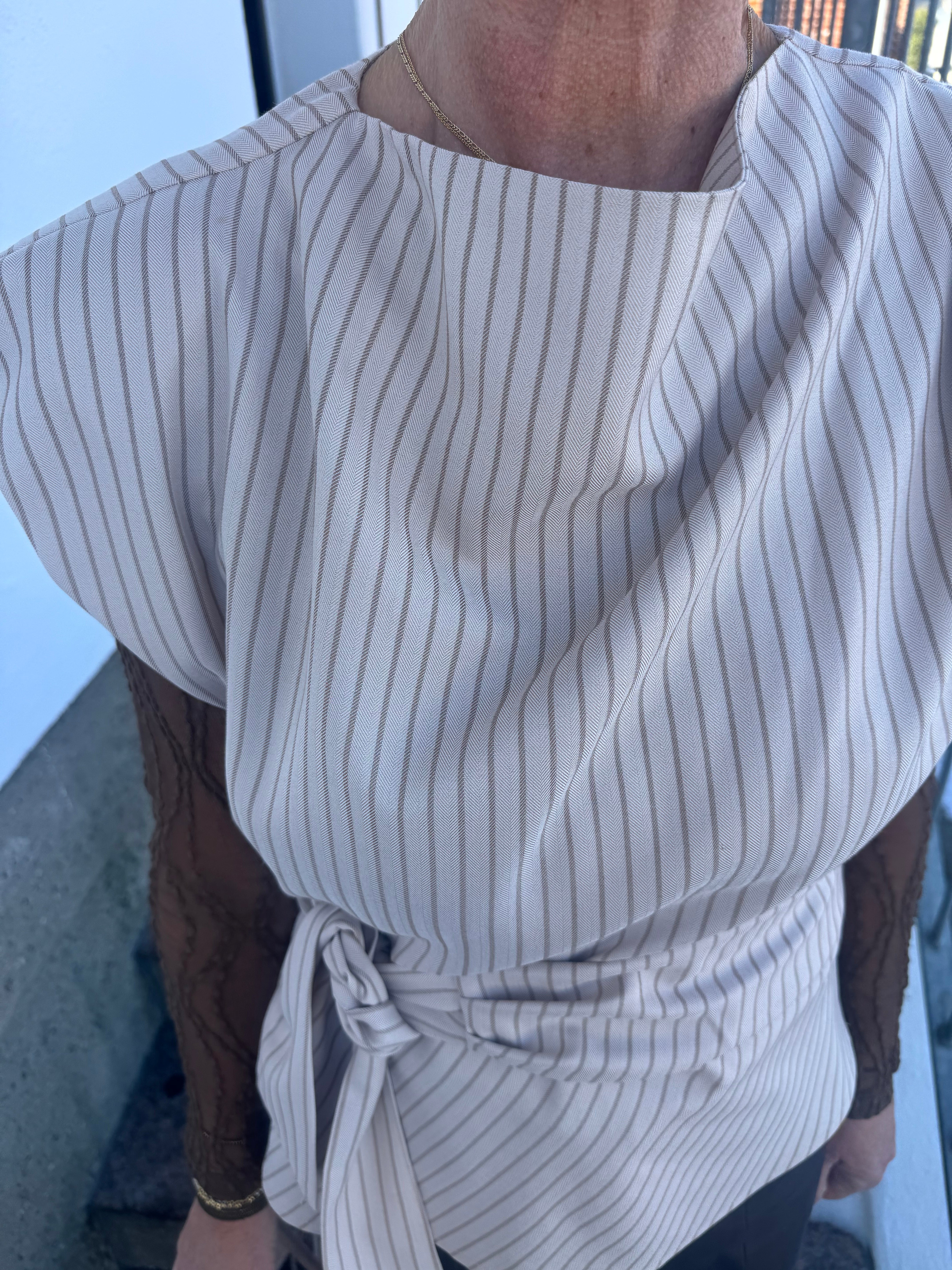 Co´Couture Bluse - SalvieCC Pleat Top i Bone