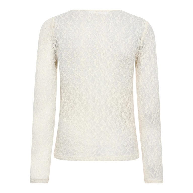 Co´couture Bluse - BarnaCC Mesh Bluse i Off White
