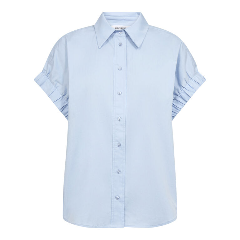 Co´Couture Skjorte - PoppyCC Elastik Cuff SS Skjorte i Pale Blue