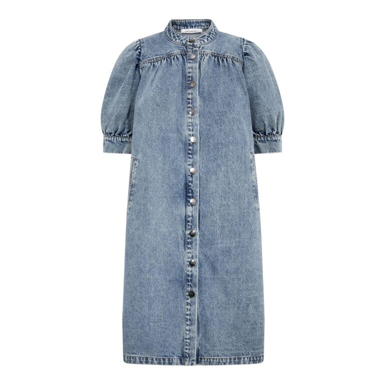 Co´couture Kjole - DeniceCC Denim SS Kjole i Bleach Denim Blå