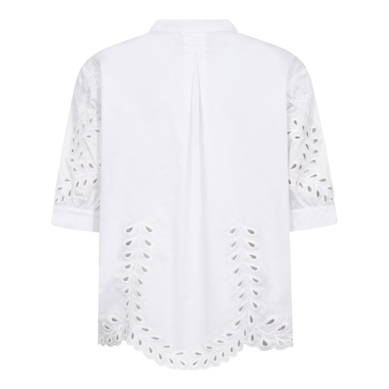 Co´Couture Skjorte - PoppyCC Broderi Anglaise Skjorte i Hvid