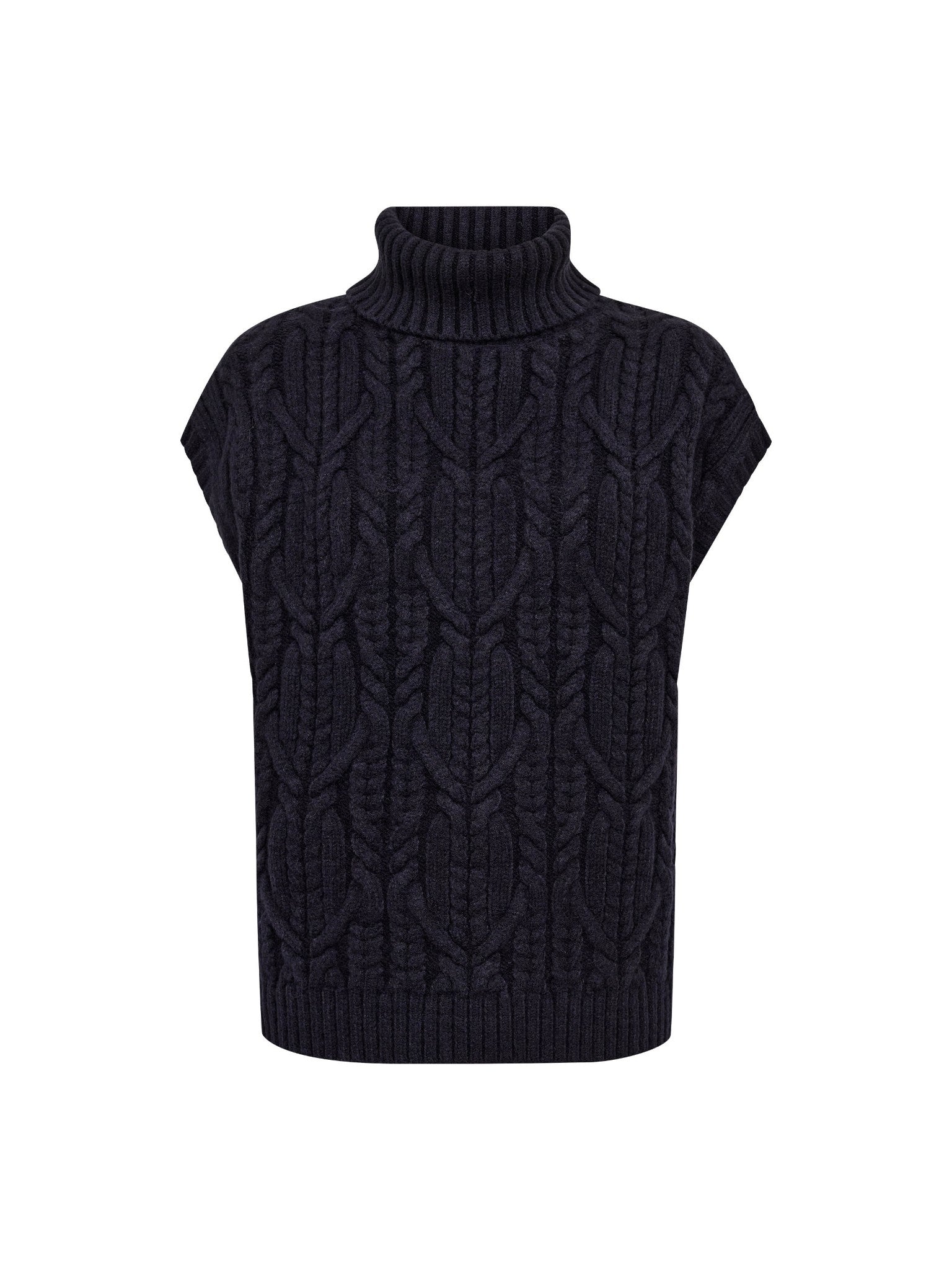 Co´Couture Vest - RowCC Oversize Kabel Strik Vest i Navy