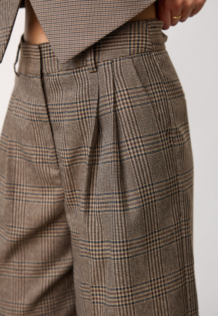 Co´Couture Shorts - VeyaCC Check Bermuda Shorts i Brown
