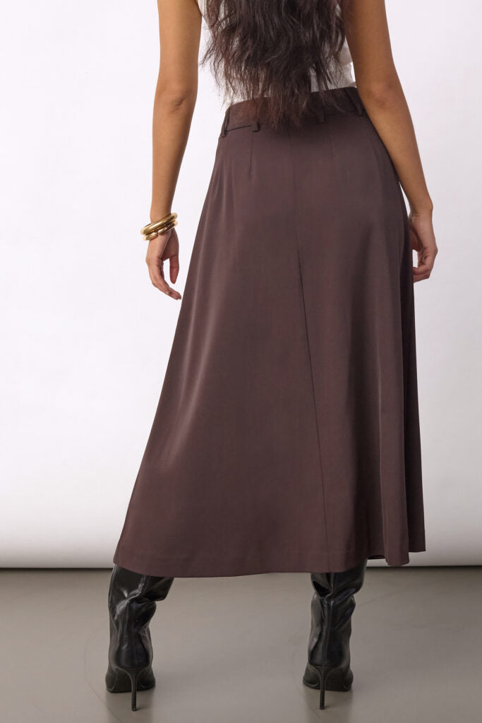 Co´couture Nederdel - AliniCC Anya Pleat Nederdel i Dark Brown