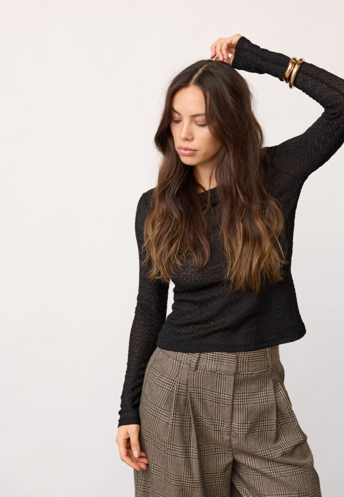 Co´couture Bluse - SvalaCC Mesh Bluse i Sort