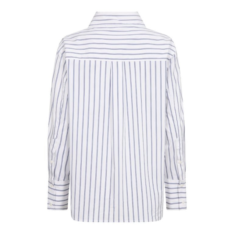 Co´Couture Skjorte - SomoCC Stribet Funnel Neck Skjorte i Hvid