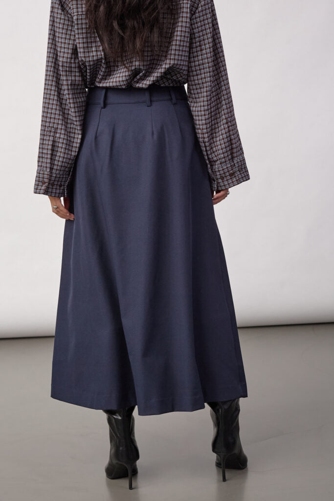 Co´couture Nederdel - LunaCC New Pocket Pleat Nederdel i Navy
