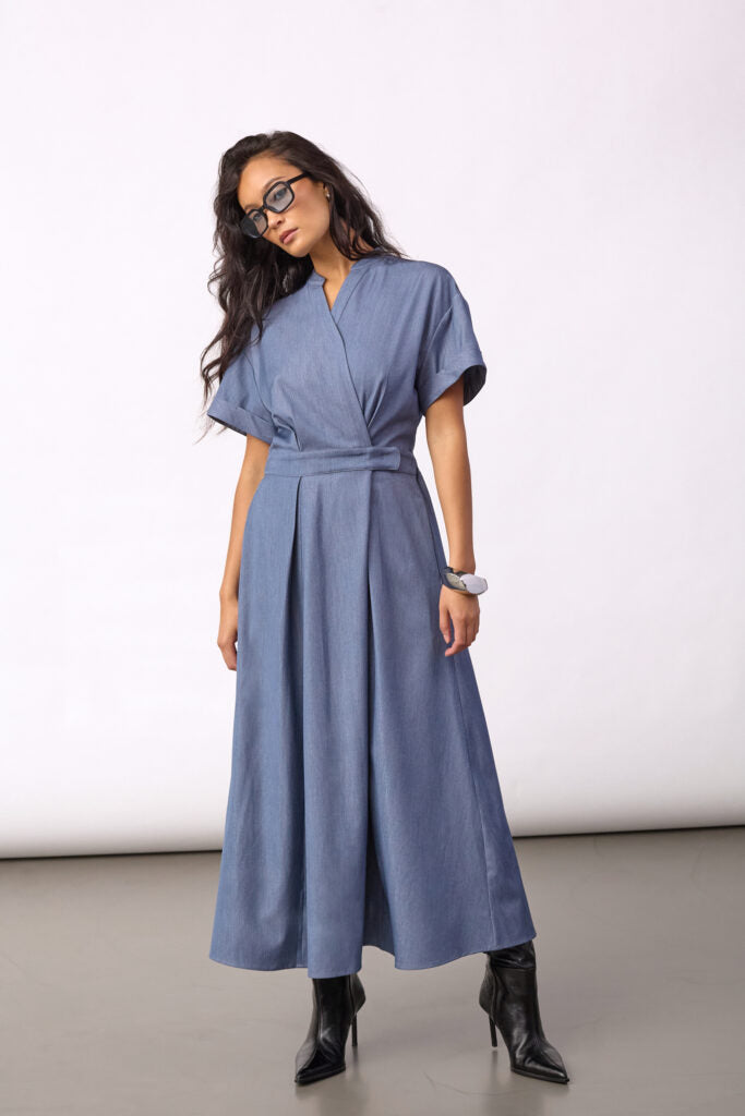 Co´Couture Kjole - TerryCC Wrap Kjole i Ash Blue