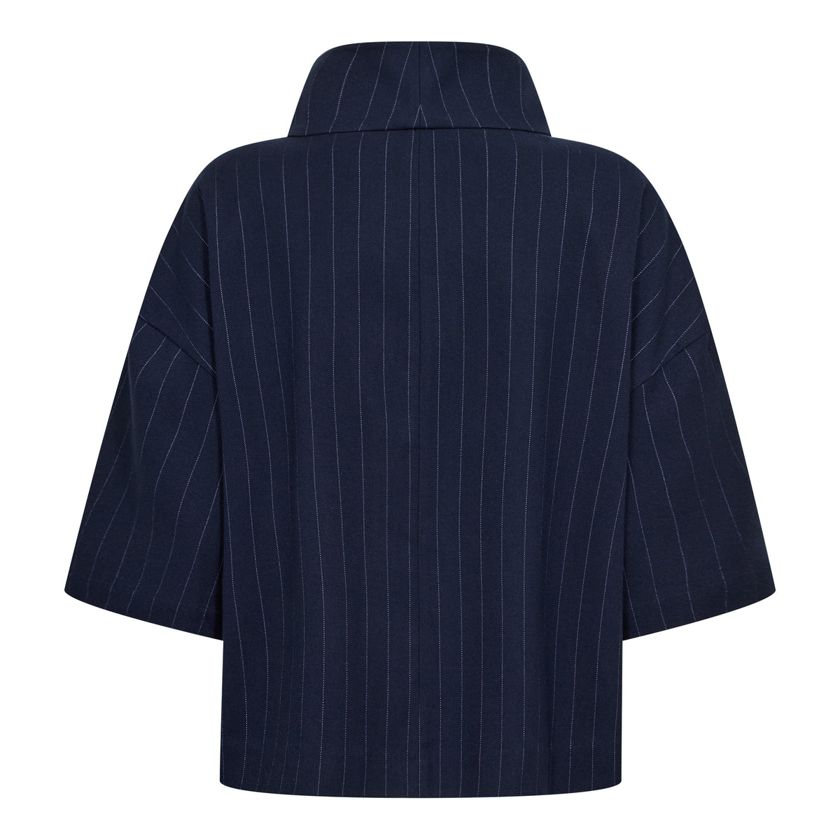 Co´Couture Bluse - GableCC Pin Funnel Neck Bluse i Navy
