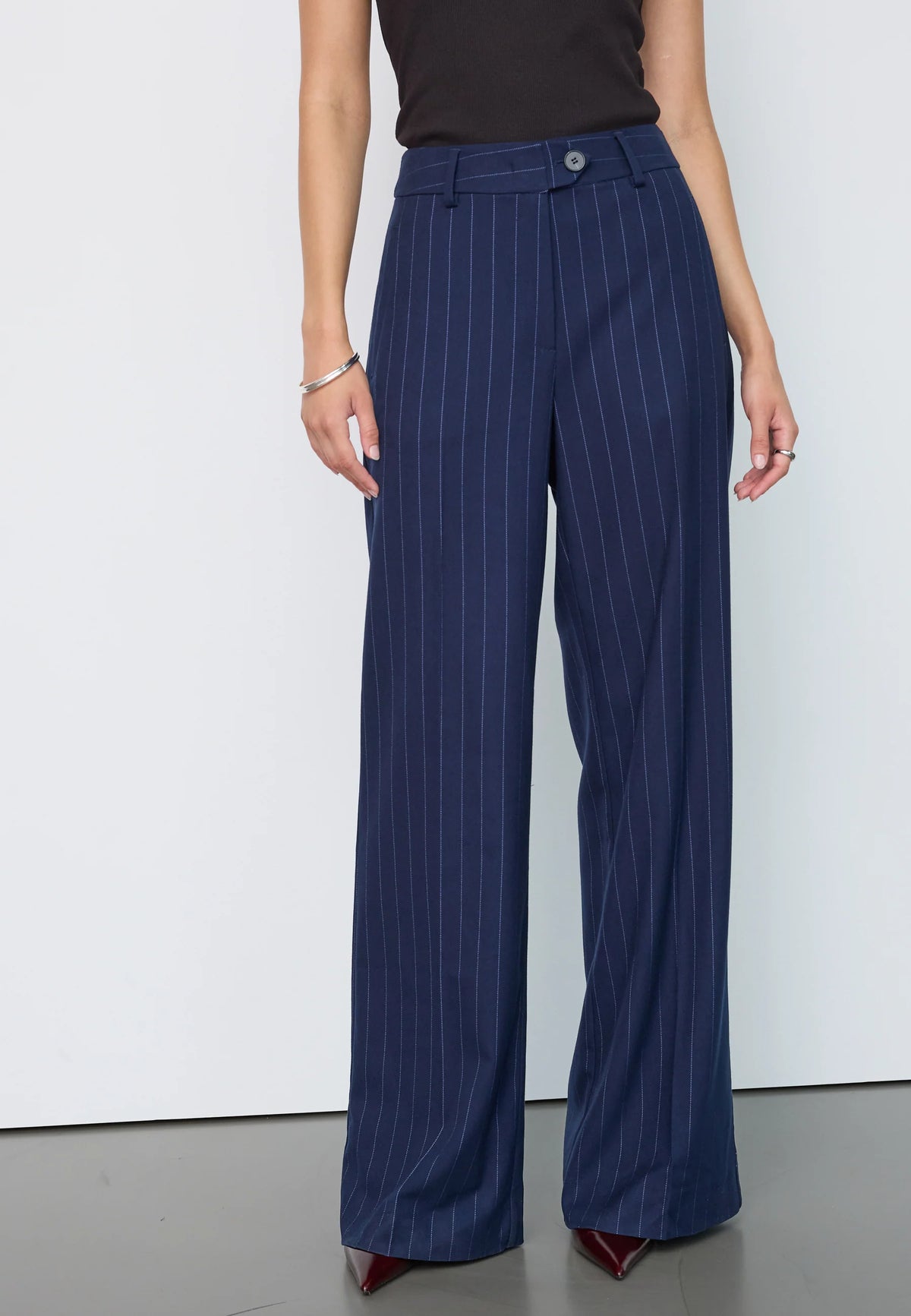 Co´Couture Bukser - GabieCC Pin Wide Bukser i Navy
