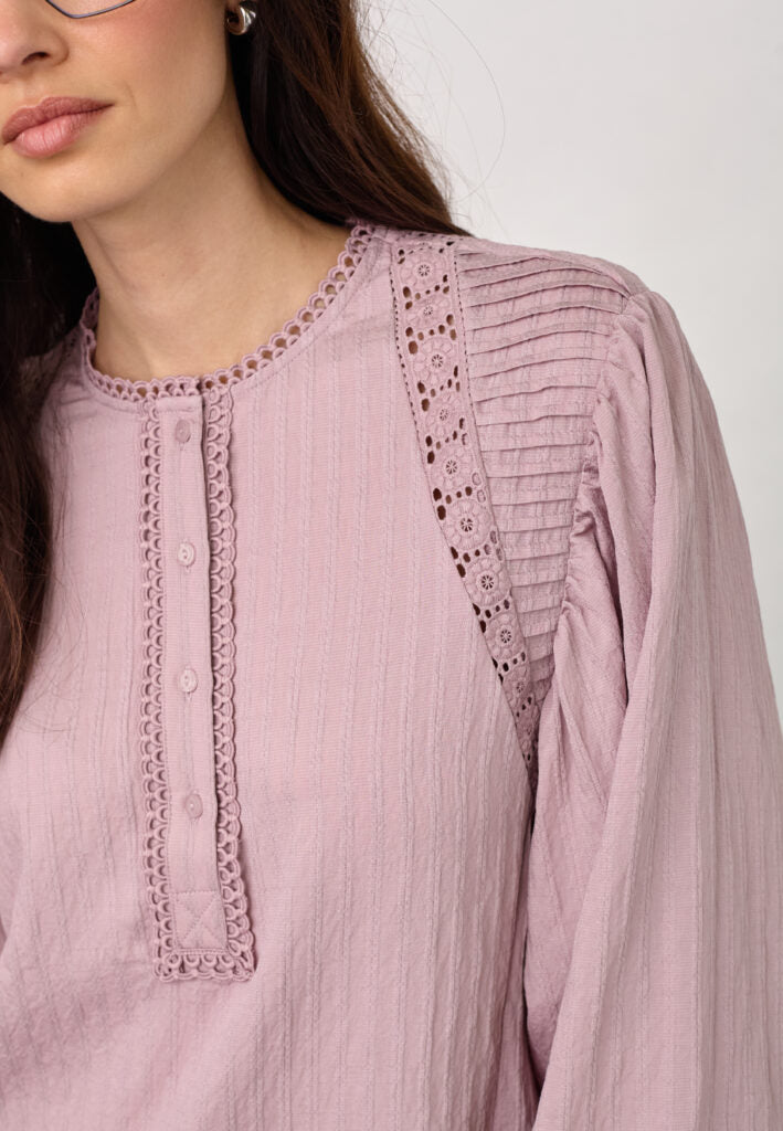 Co´Couture Bluse - SenneCC Lace Bluse i Dusty Rose