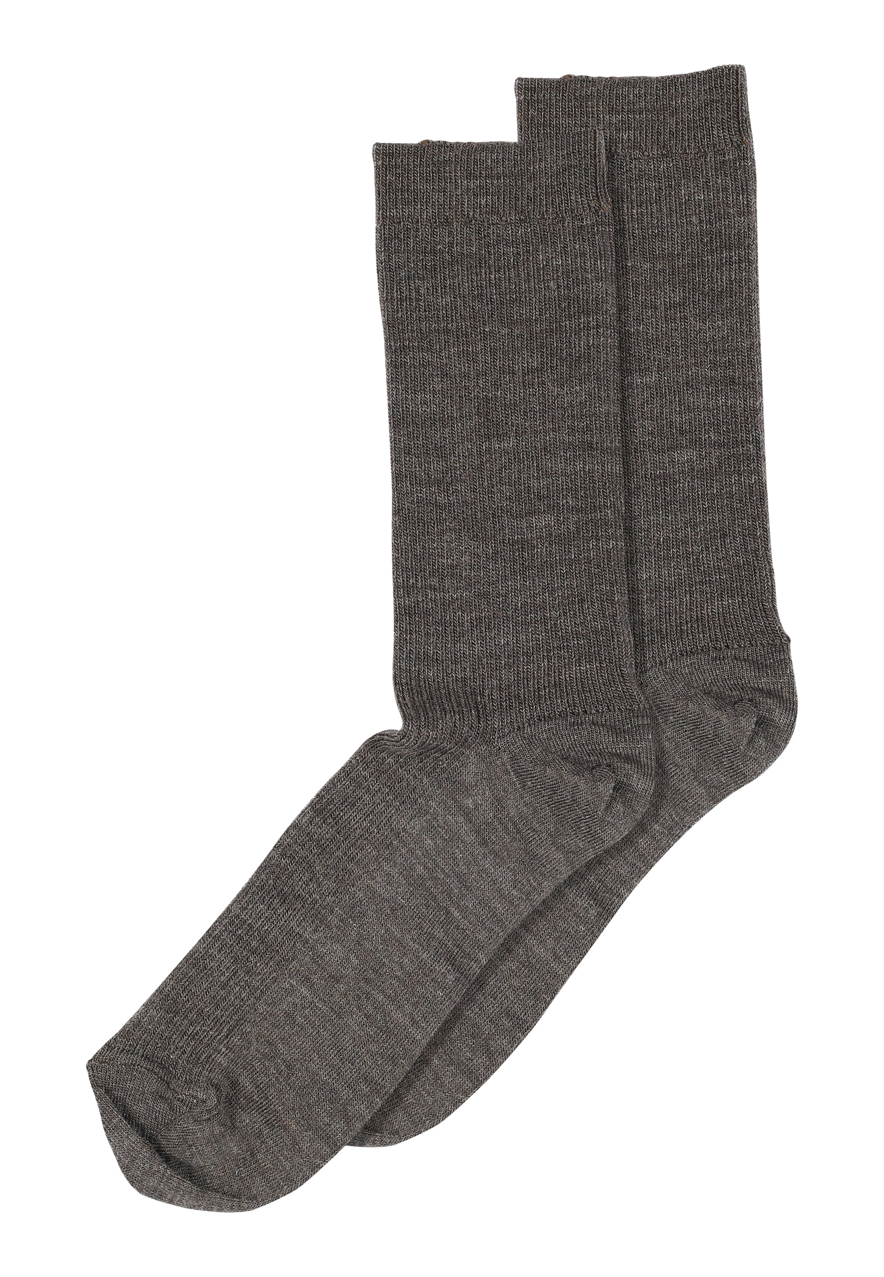Sneaky Fox Strømper - 50102 Fine Uld Rib Strømper i Dark Grey Melange