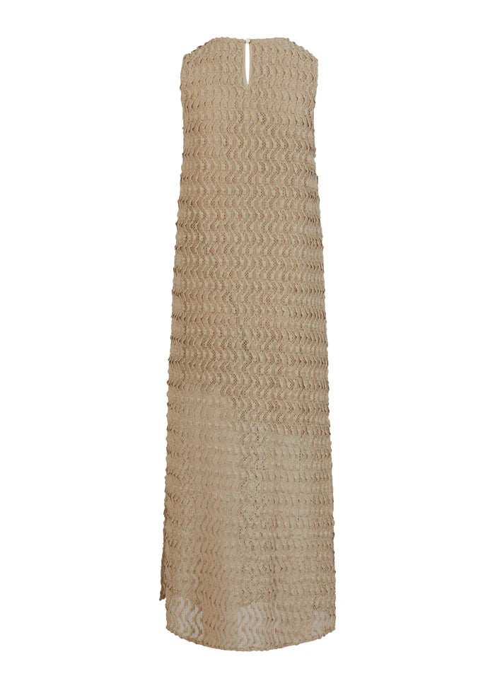 Coster Copenhagen Kjole - Kjole Med Struktur & Slids i Sand