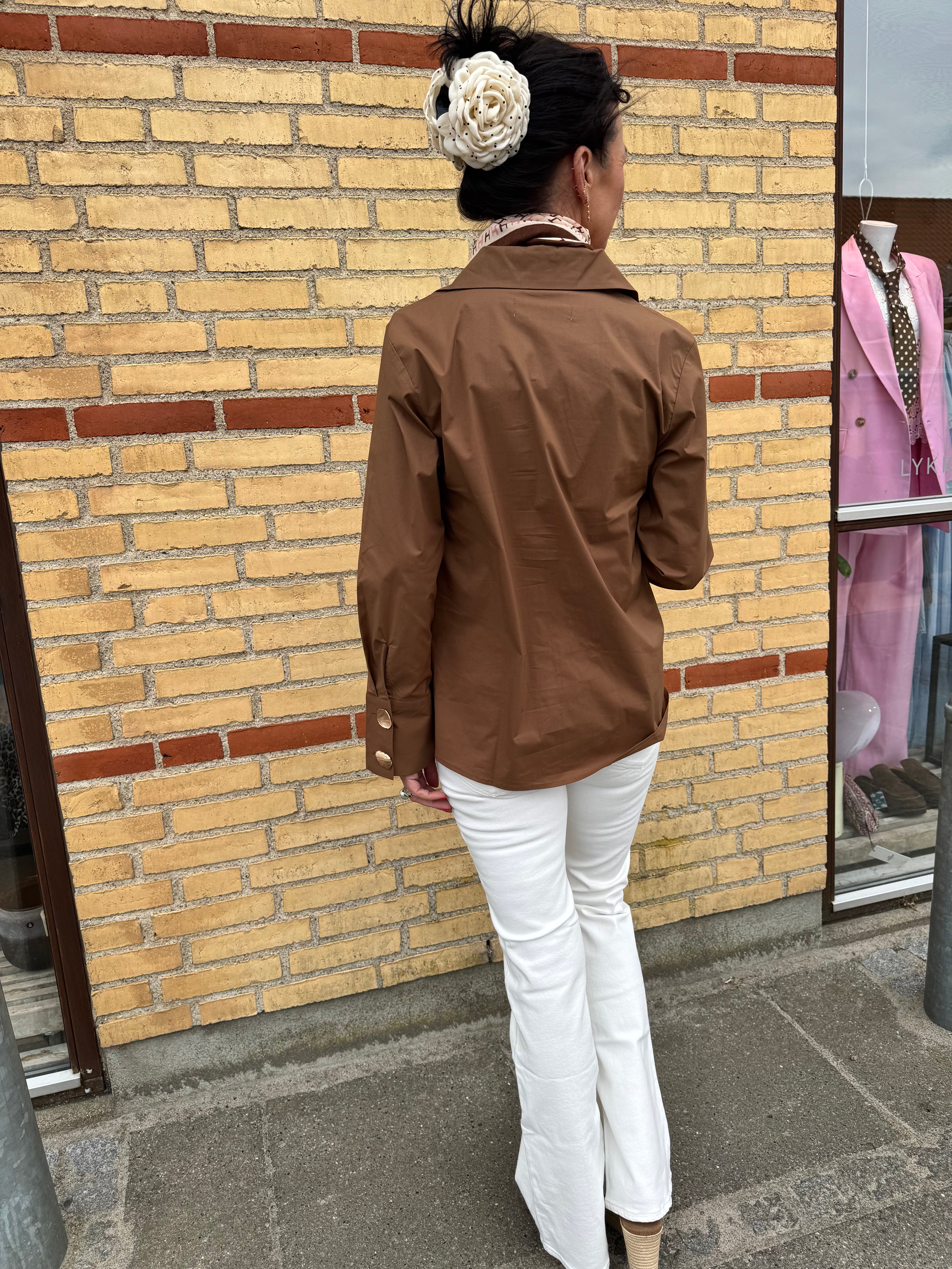 Pieszak Skjorte - PD-<Tulip Poplin Botton Skjorte i Toffee