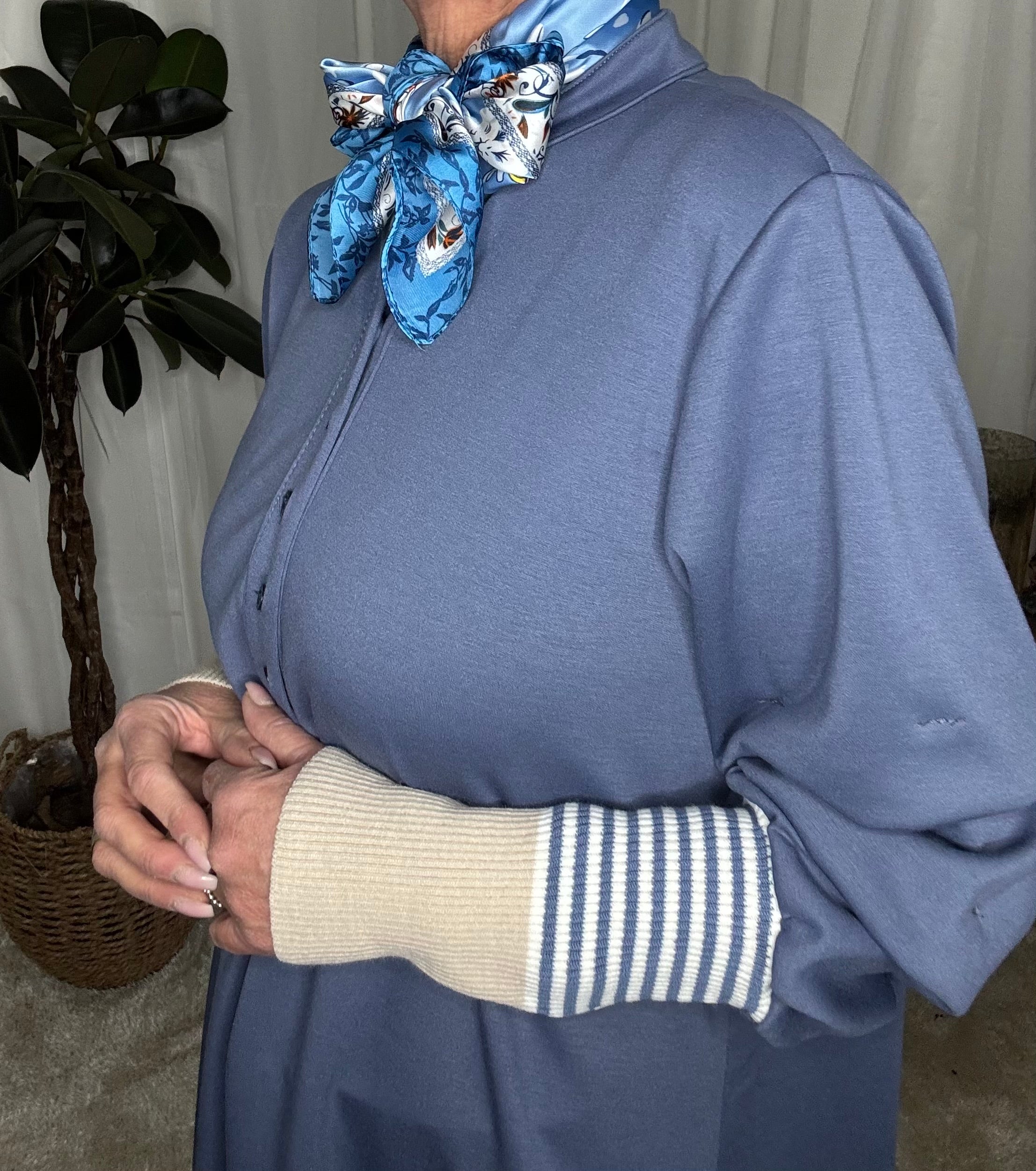 MARTA du château Kjole - MdcCybele Kjole i Jeans Blue Med Rib Kant