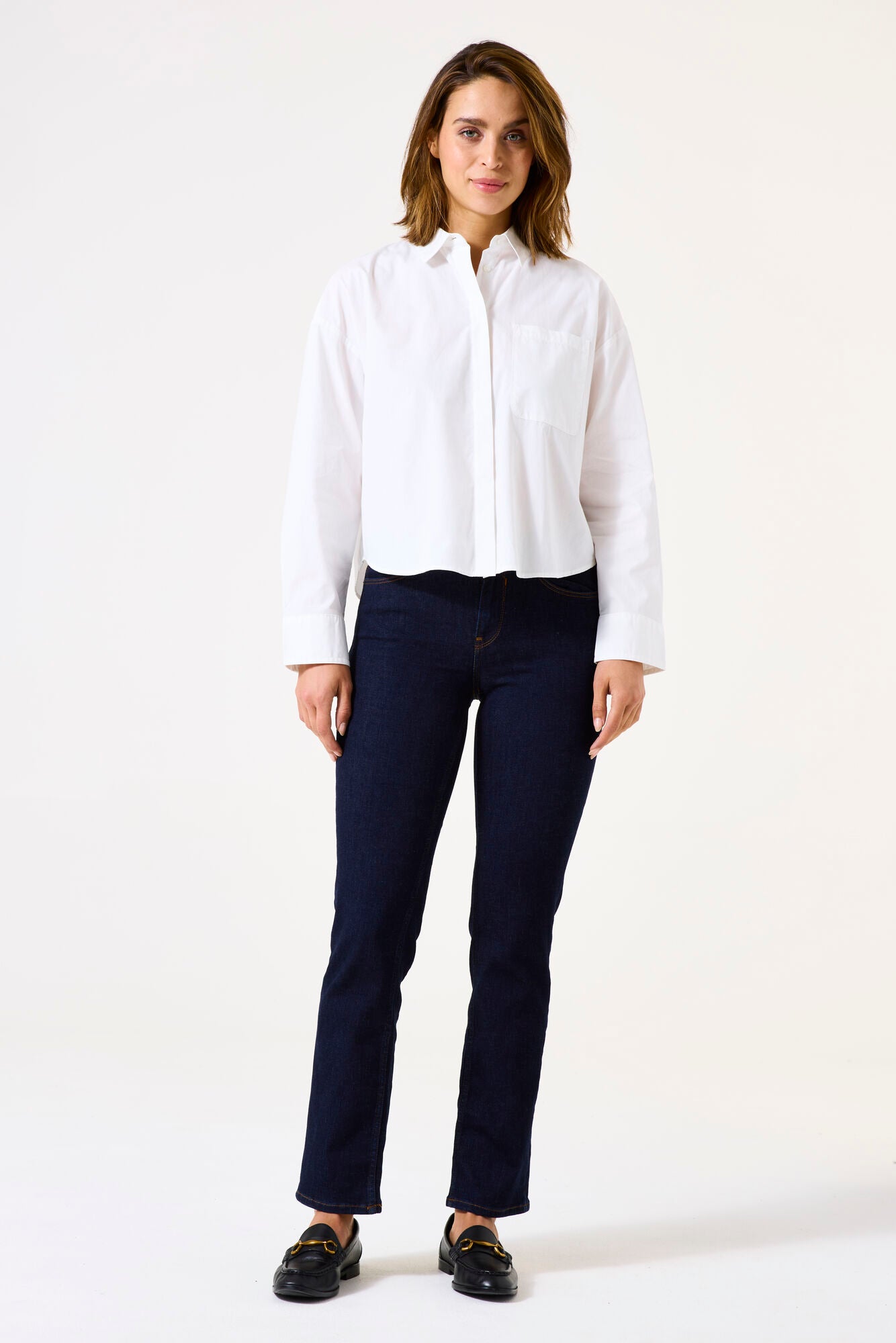 Garcia Jeans - 5758 Celia Straight Fit Jeans i Rinsed Dark Blue
