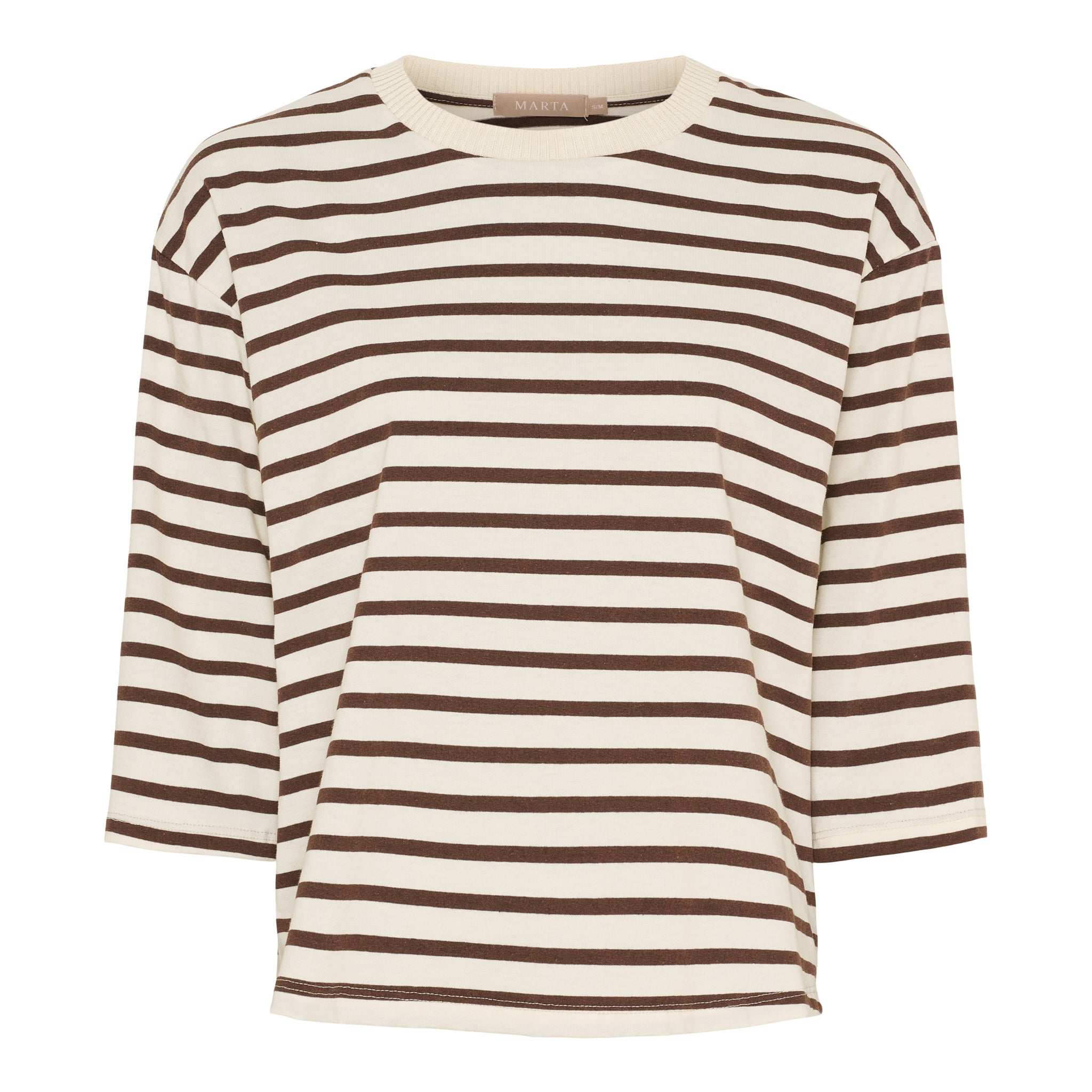 MARTA du château Bluse - MdcBrooklyn Bluse i Beige Moro Strib