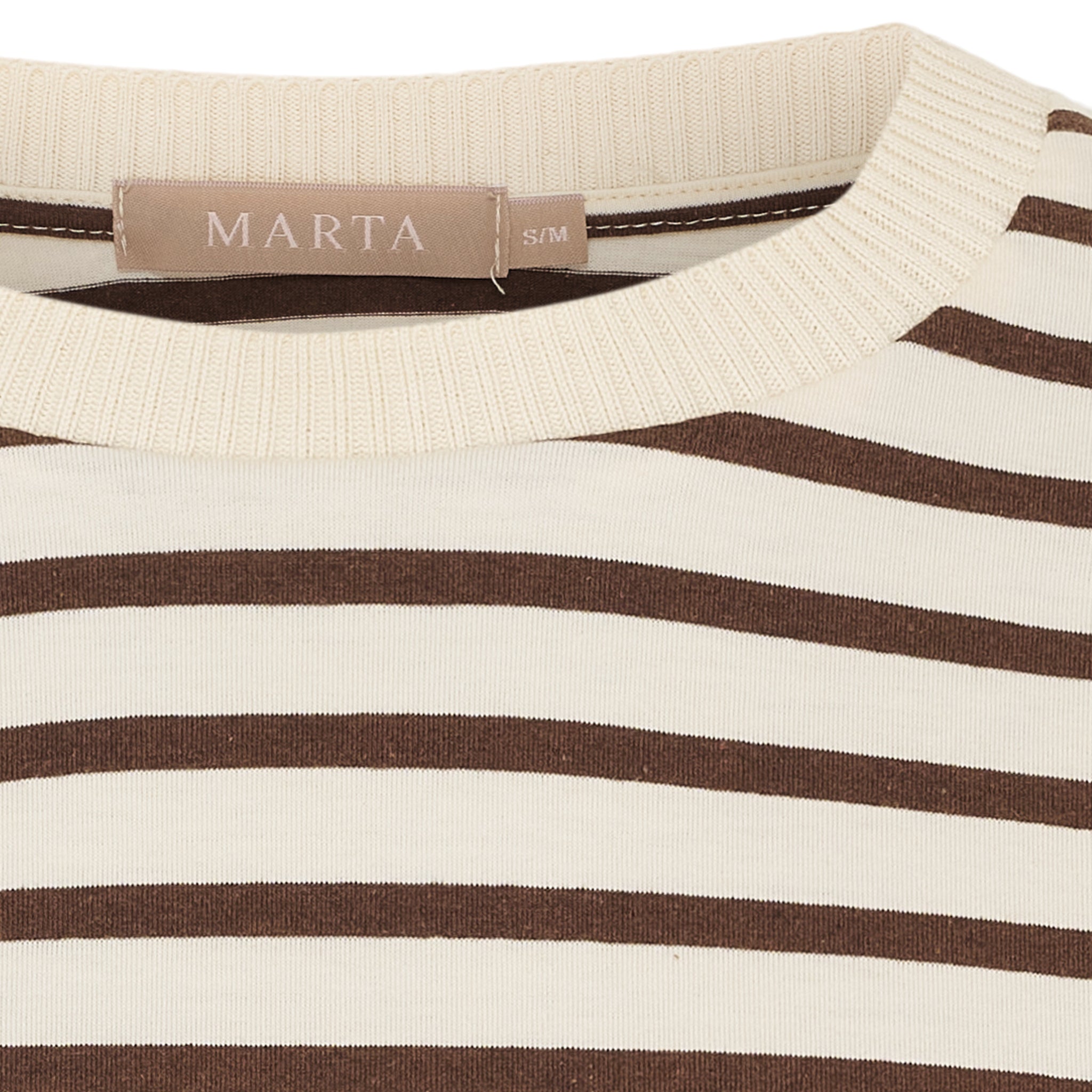 MARTA du château Bluse - MdcBrooklyn Bluse i Beige Moro Strib