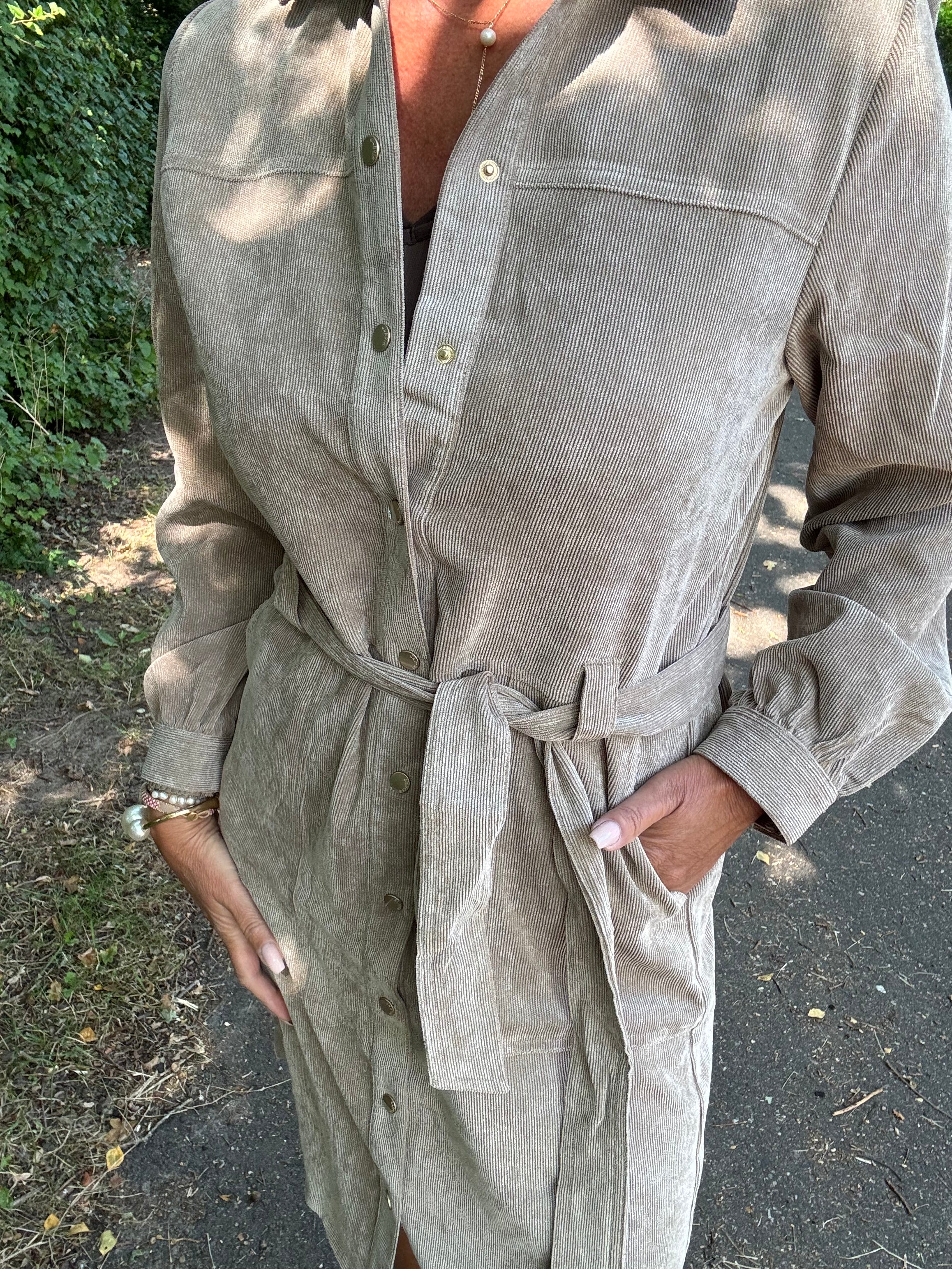 Garcia Kjole - 50290 Fløjls Kjole i Taupe