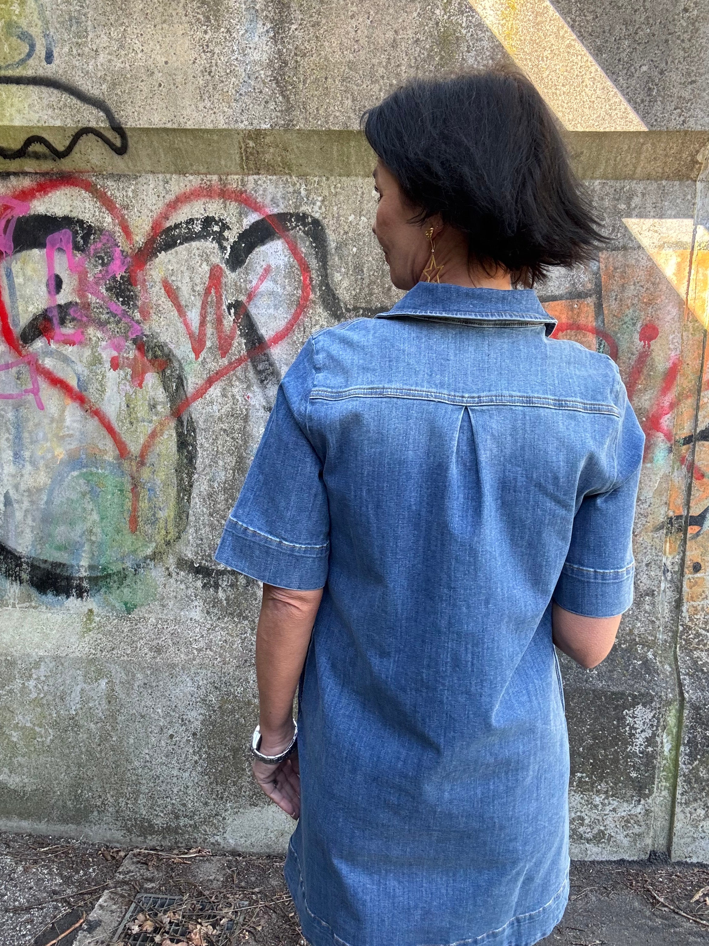 Nümph Kjole - NuParis Denim Kjole i Light Blue Denim