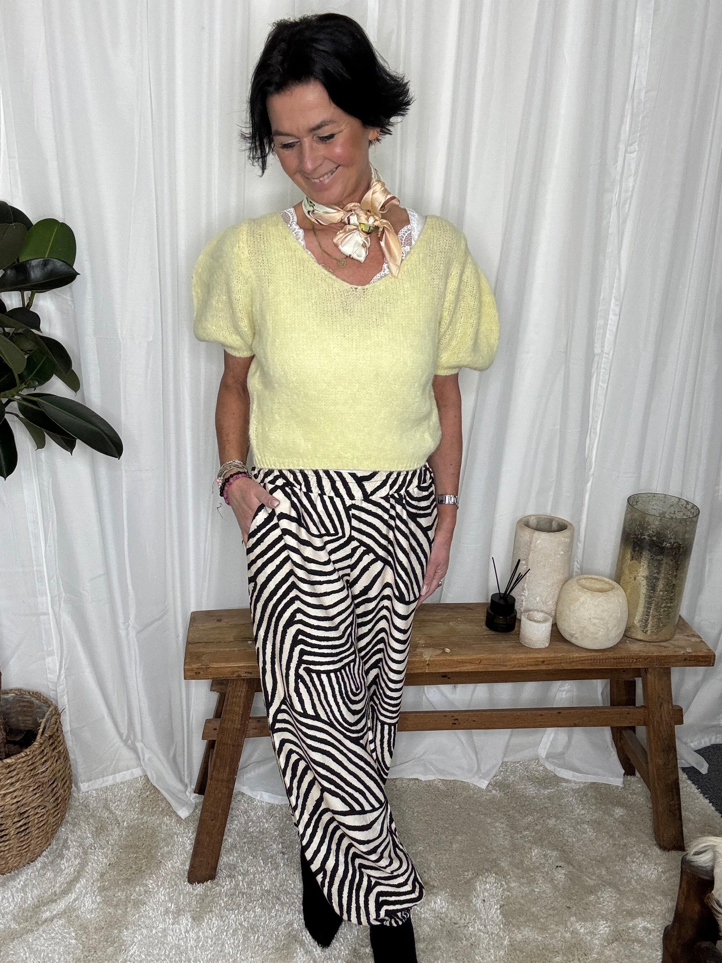 Americandreams Strik - Lolanda Strik Bluse i Light Yellow