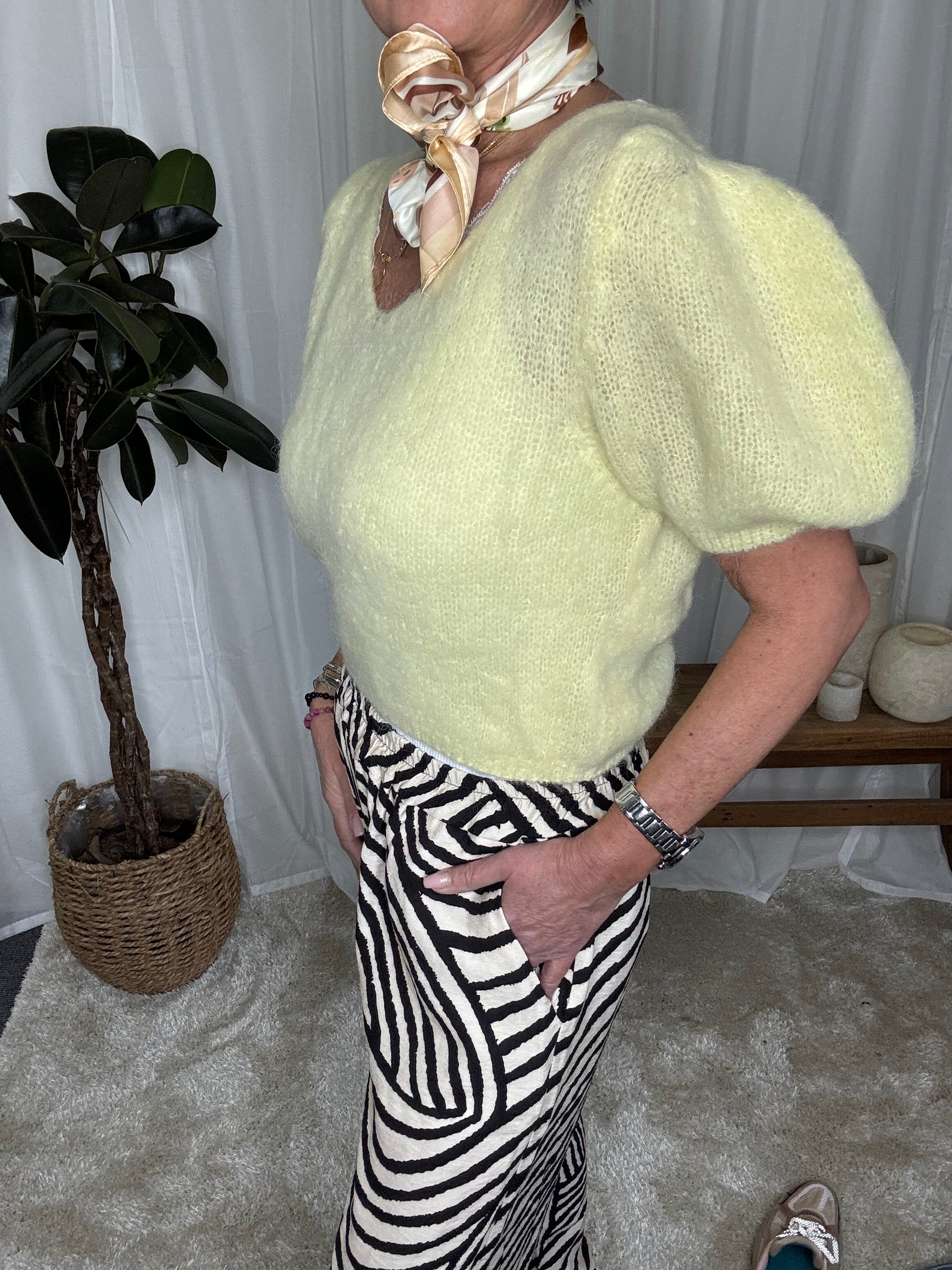 Americandreams Strik - Lolanda Strik Bluse i Light Yellow