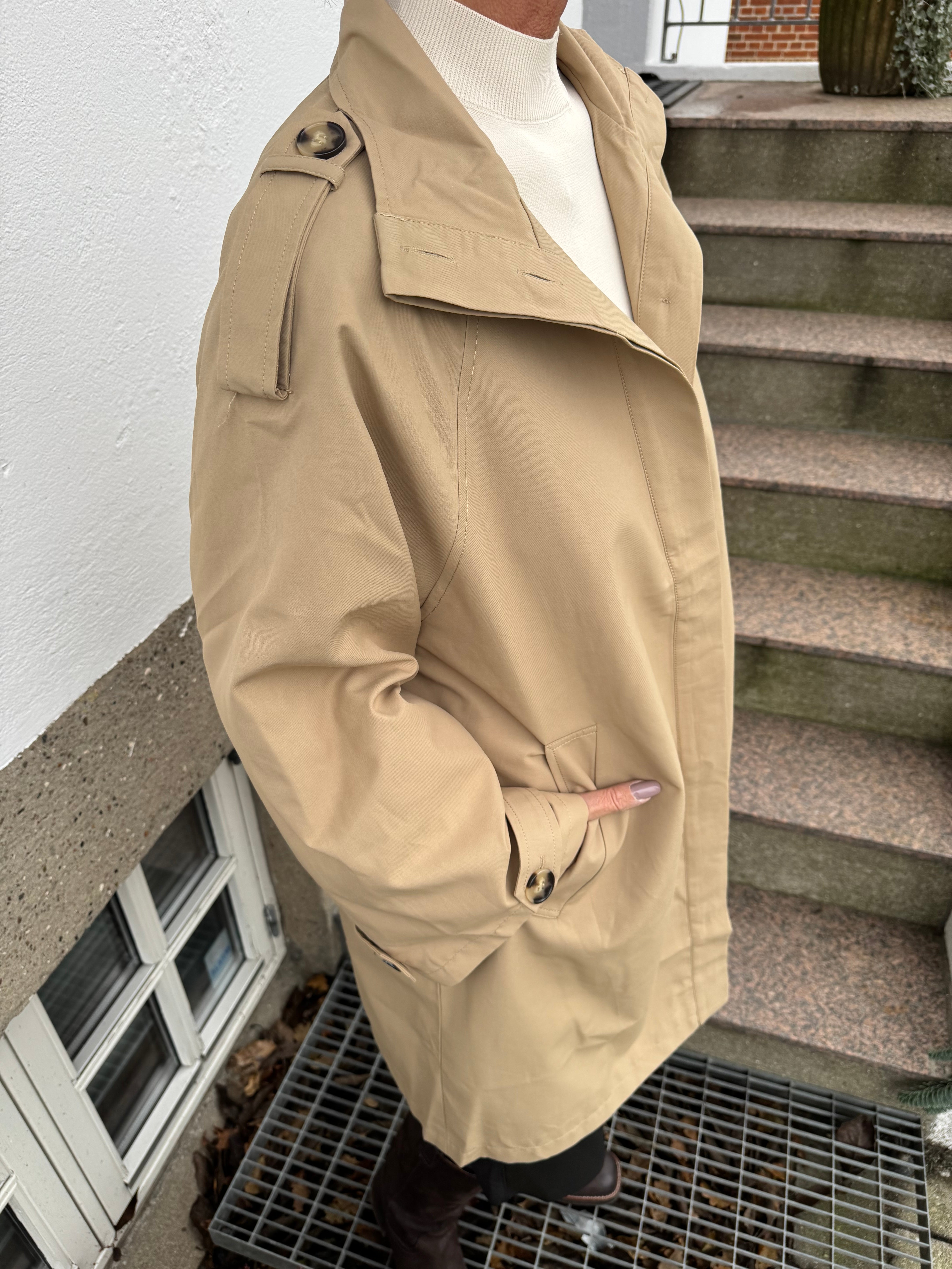 Nümph Jakke - NuFlorian Lang Jakke i Sesame