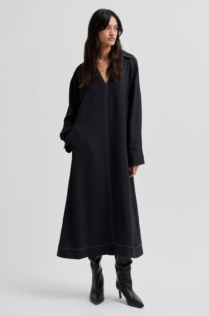 Second Female Kjole - Beam Lang Kjole i Sort