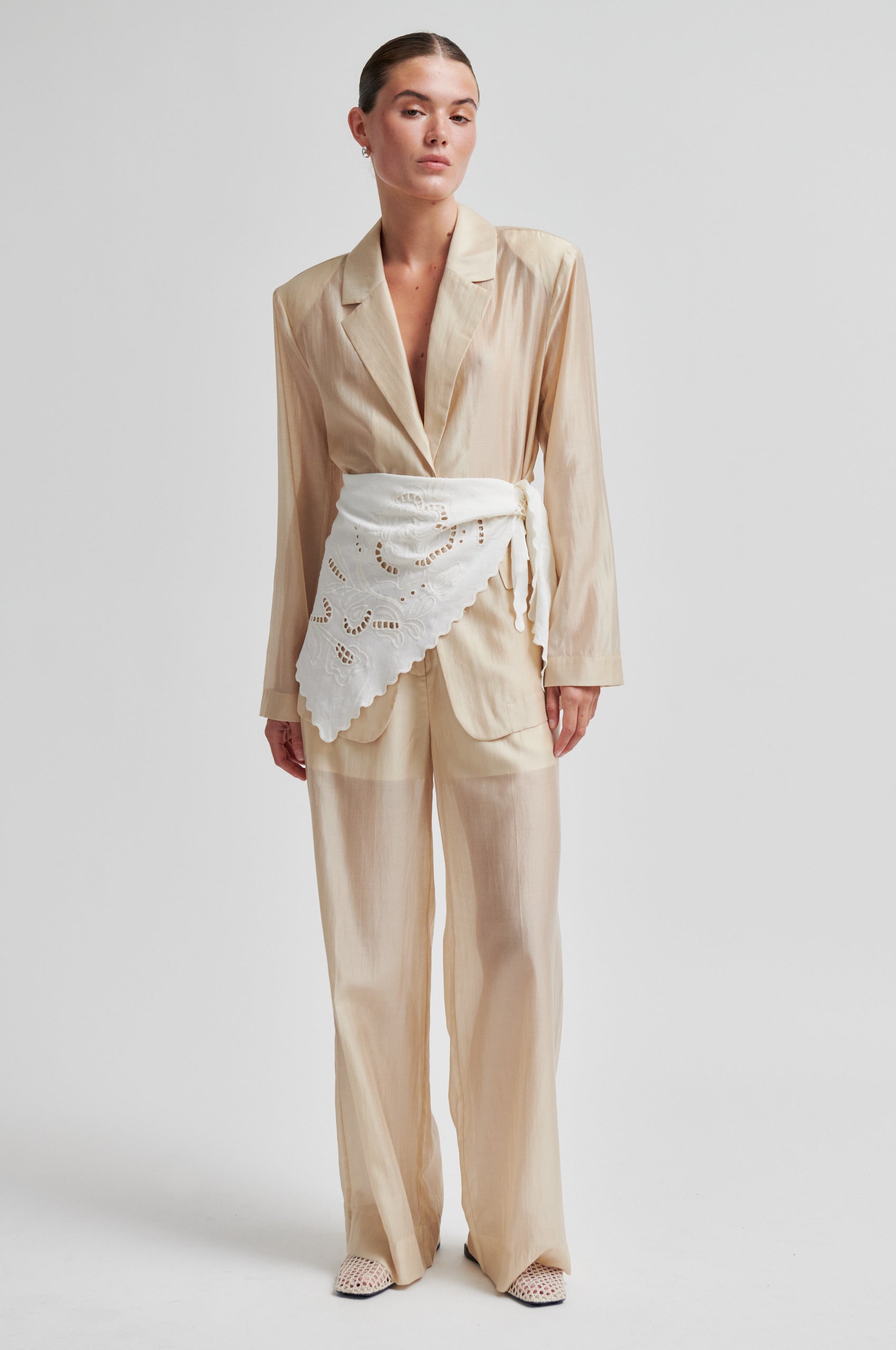 Second Female Tørklæde - Vilea Hip Tørklæde i Eggnog