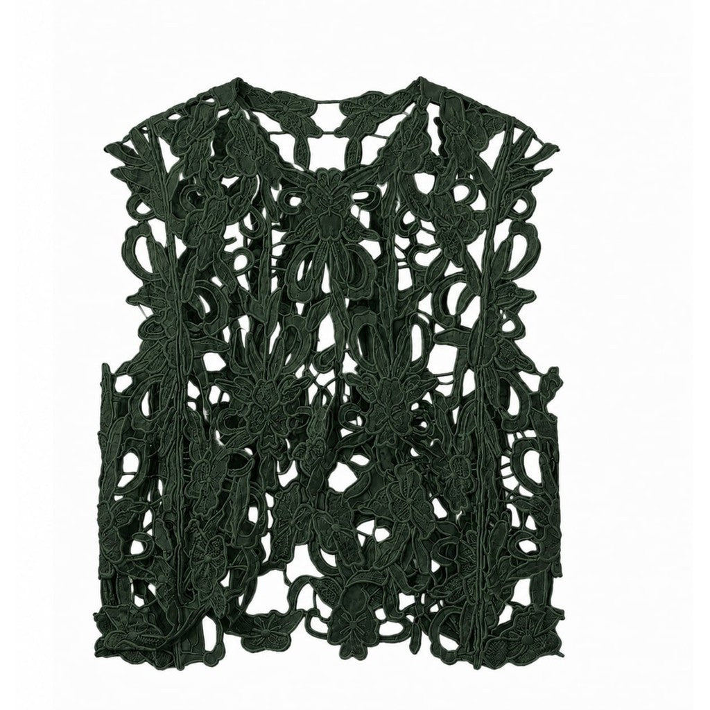 Tim & Simonsen Top - Gudrun Lace Top i Army Green