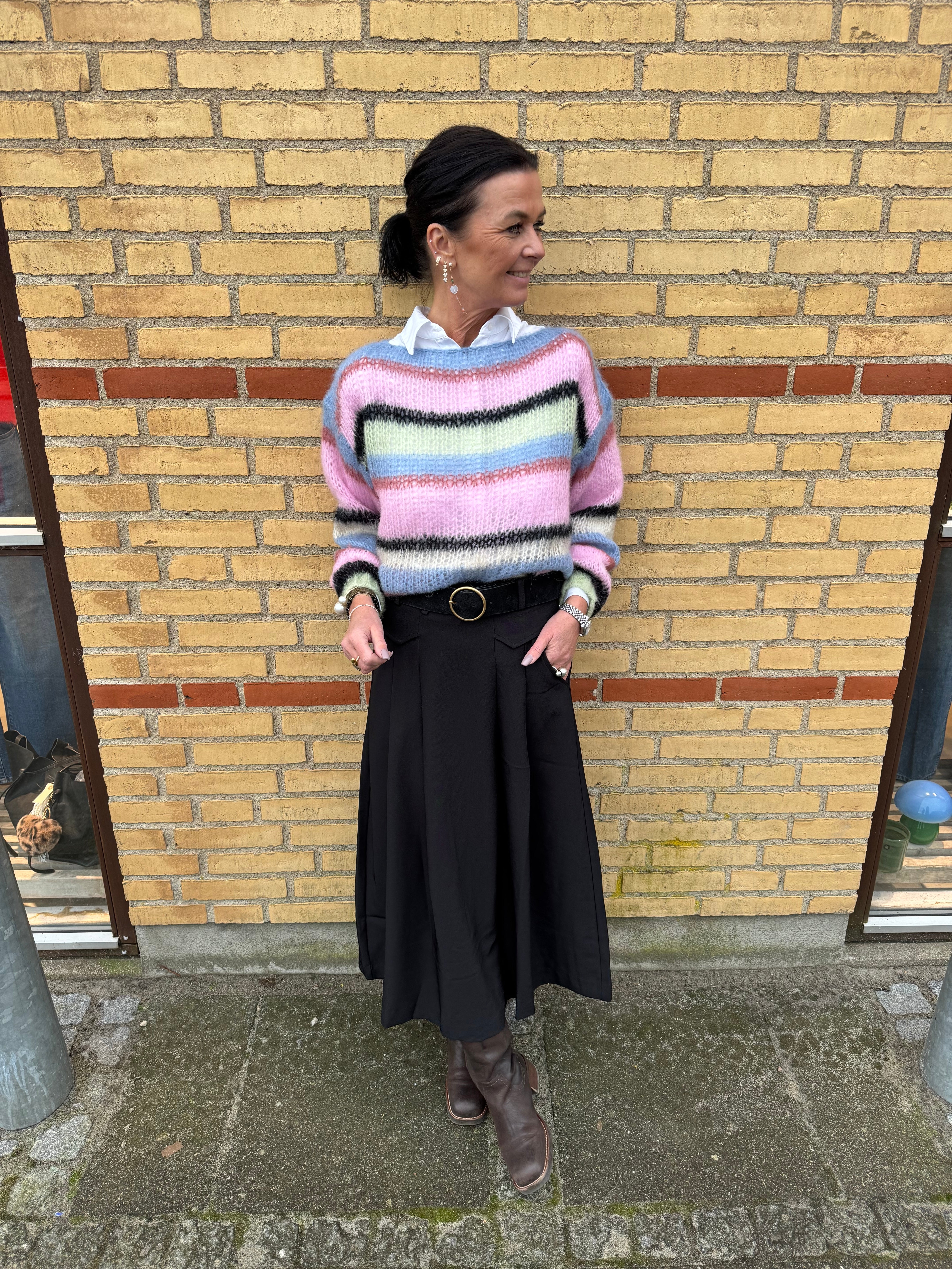 Black Colour Strik - BcFrey Stribet Strik i Soft Candy