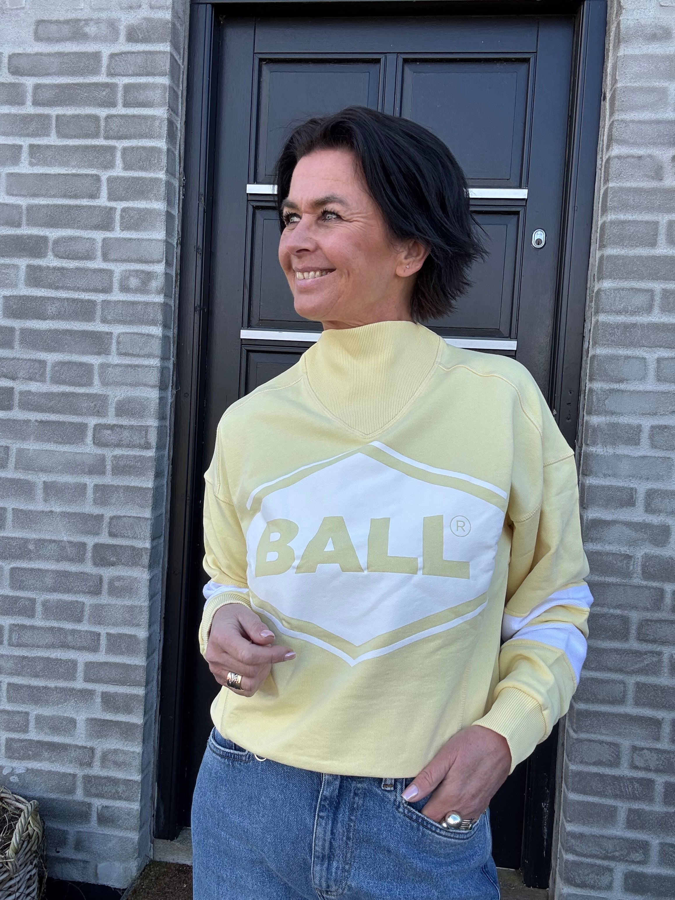 BALL Original Sweat - BaFossati High Collar Sweat i Gul
