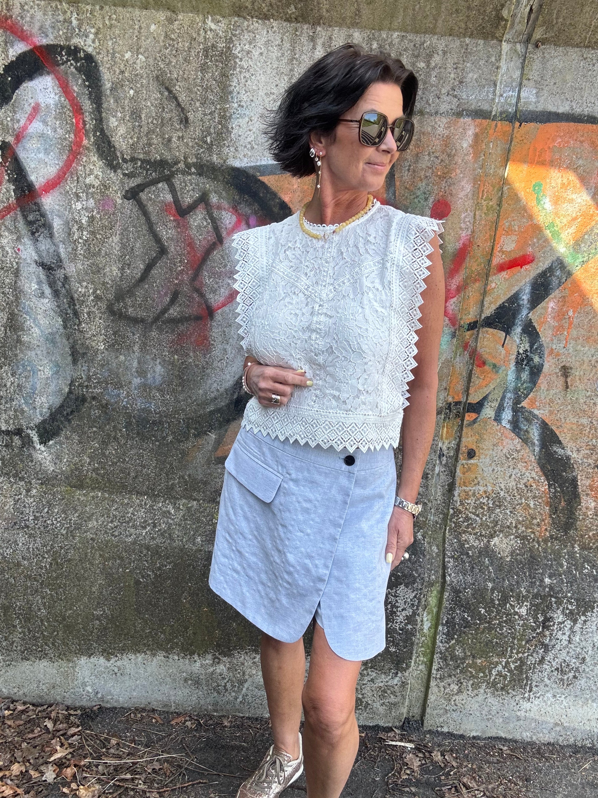 Co´couture Bluse - LanaCC Lace Top i Hvid