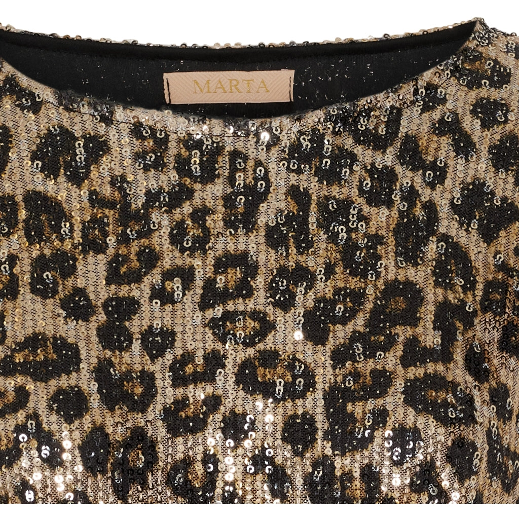 MARTA du château Kjole - MdcBeline Paillet Kjole i Leopard Print