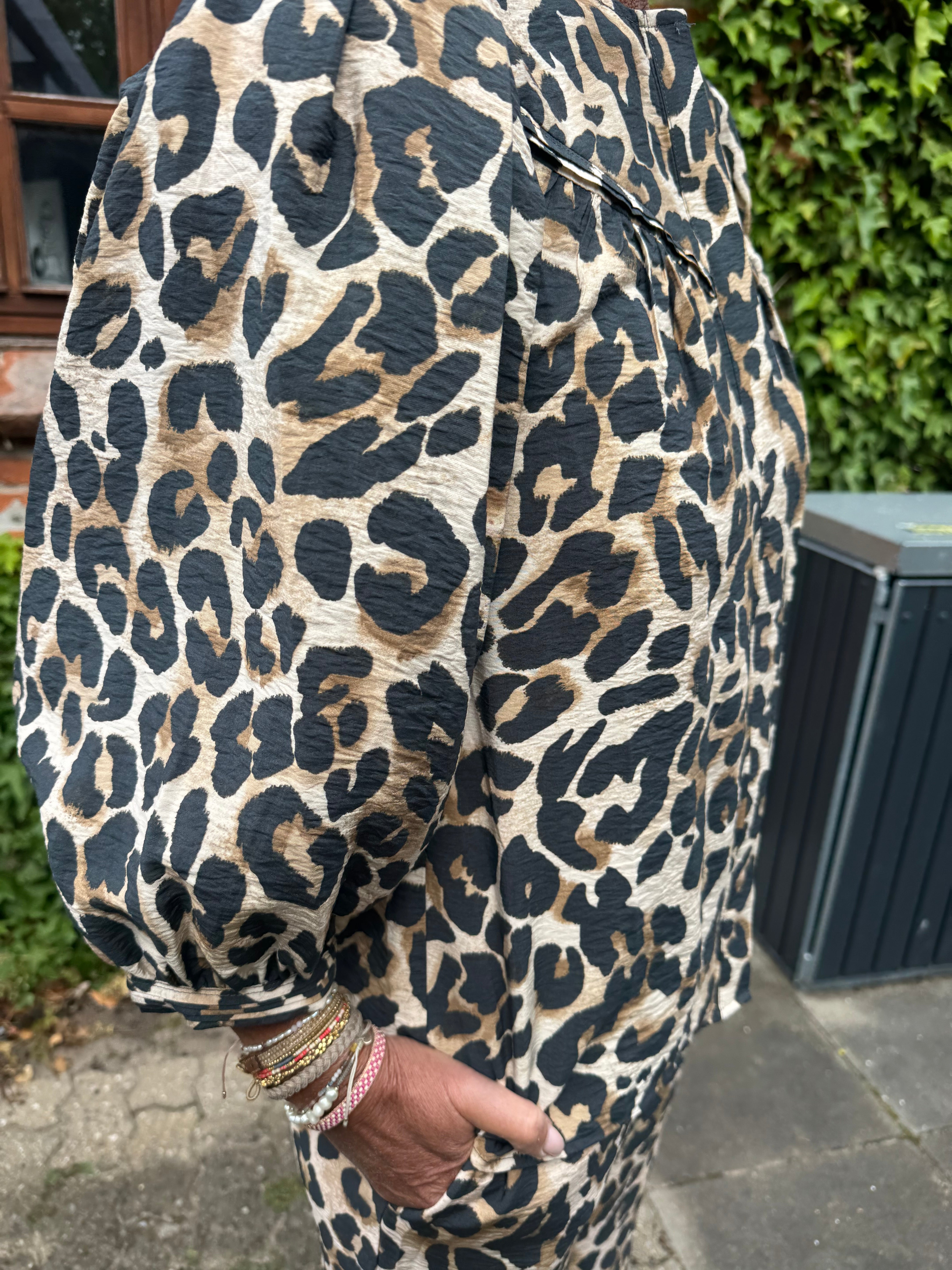 Garcia Skjorte - 50030 Leopard Skjorte i Almond