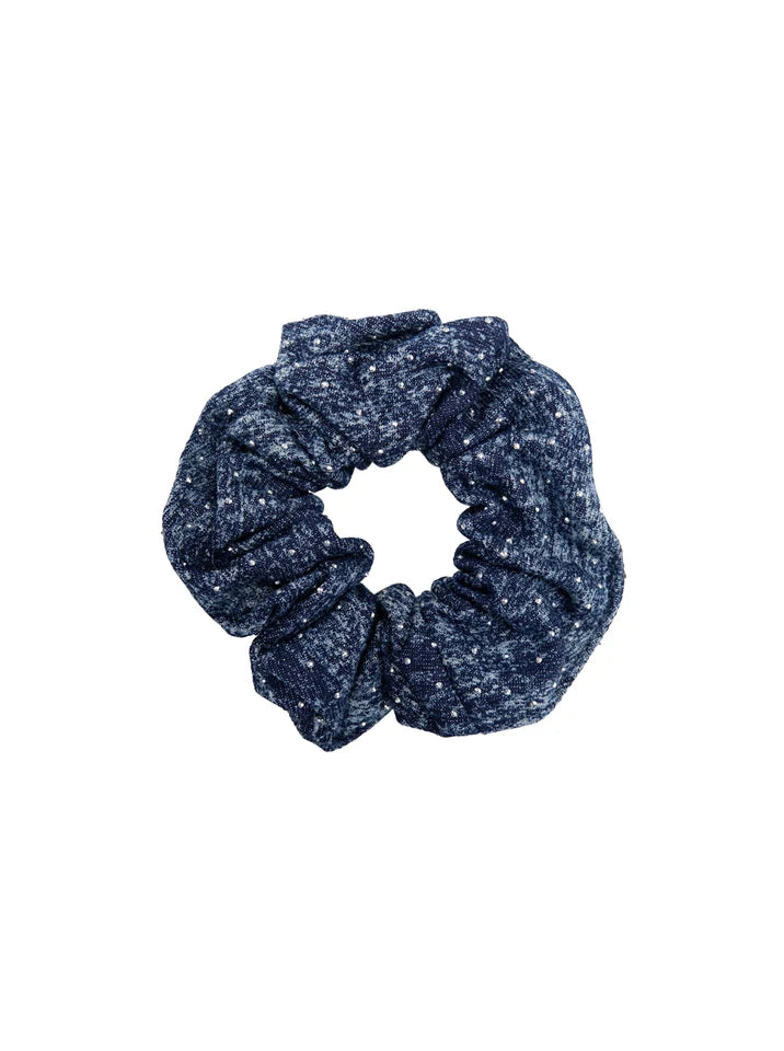 Black Colour Hårelastikker - BcSif Denim Scrunchies Med Sten i Mørk Denim Blå