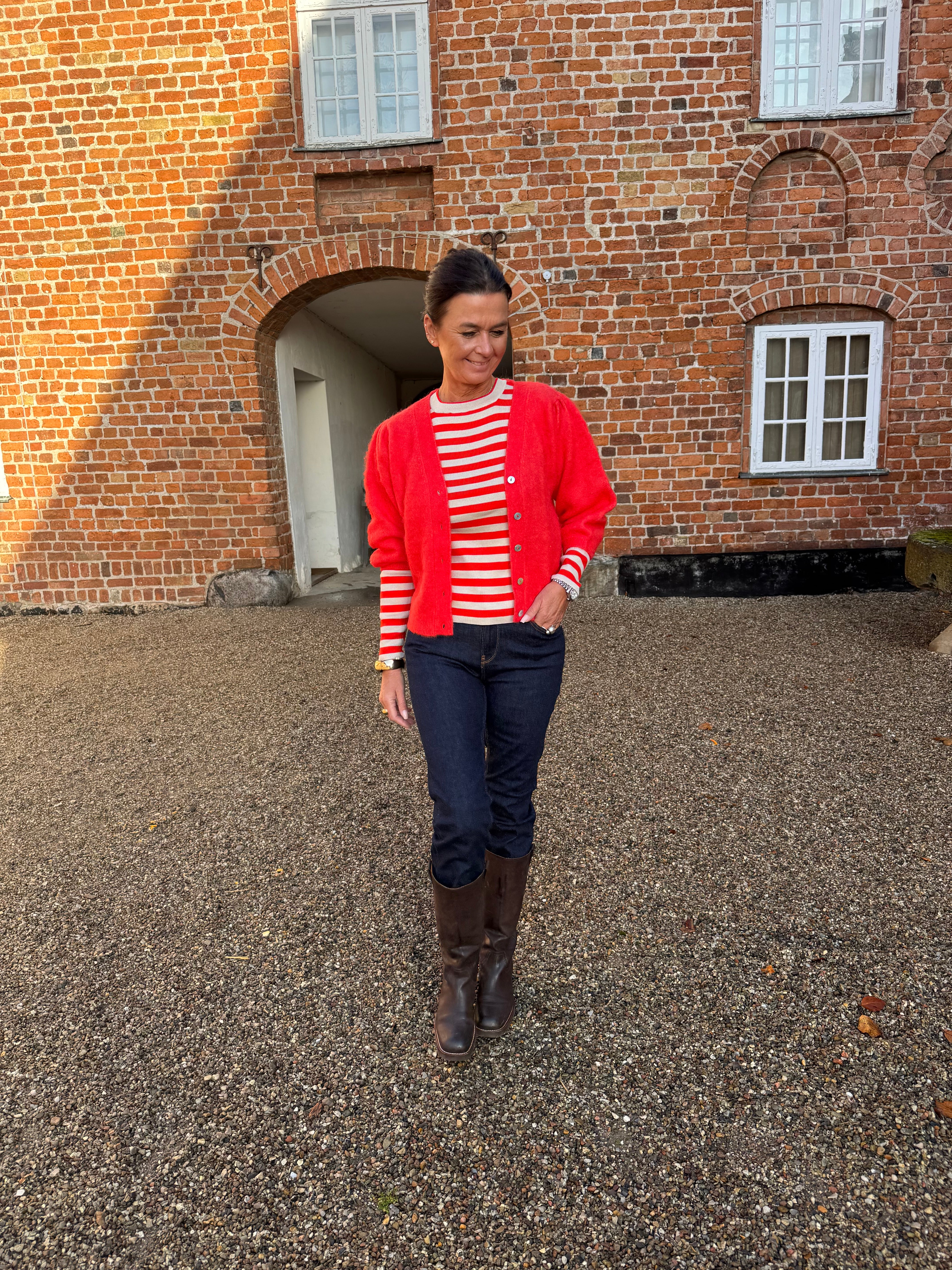 Nümph Cardigan - NuSuri Brushed SS Cardigan i Fiery Red