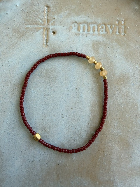 Annavii Armbånd - Nuri Armbånd i 1018 Maroon Brun